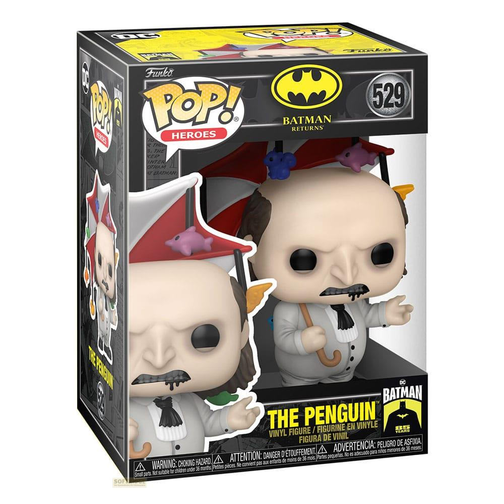 Scatola Funko Pop! con due figure del Pinguino da Batman Returns. Una tiene un ombrello.