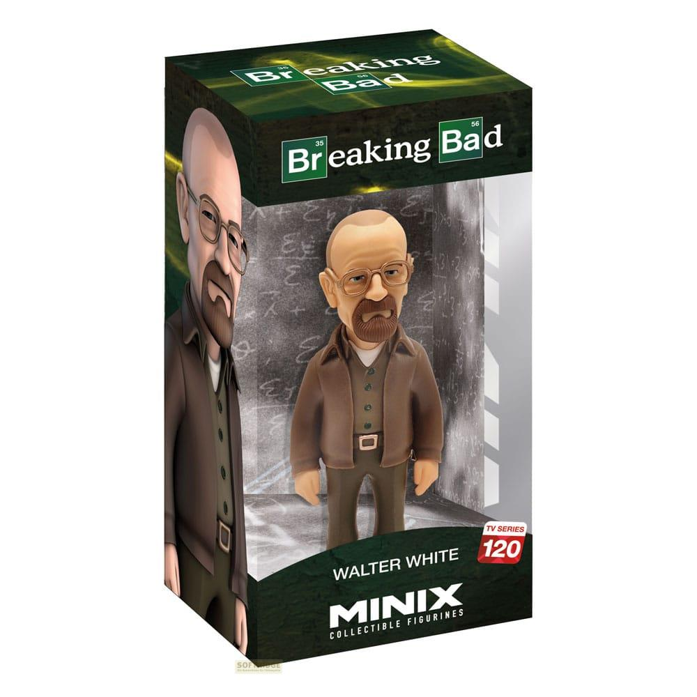 Figura coleccionable Minix de Walter White de Breaking Bad en caja. Walter tiene gafas y barba.
