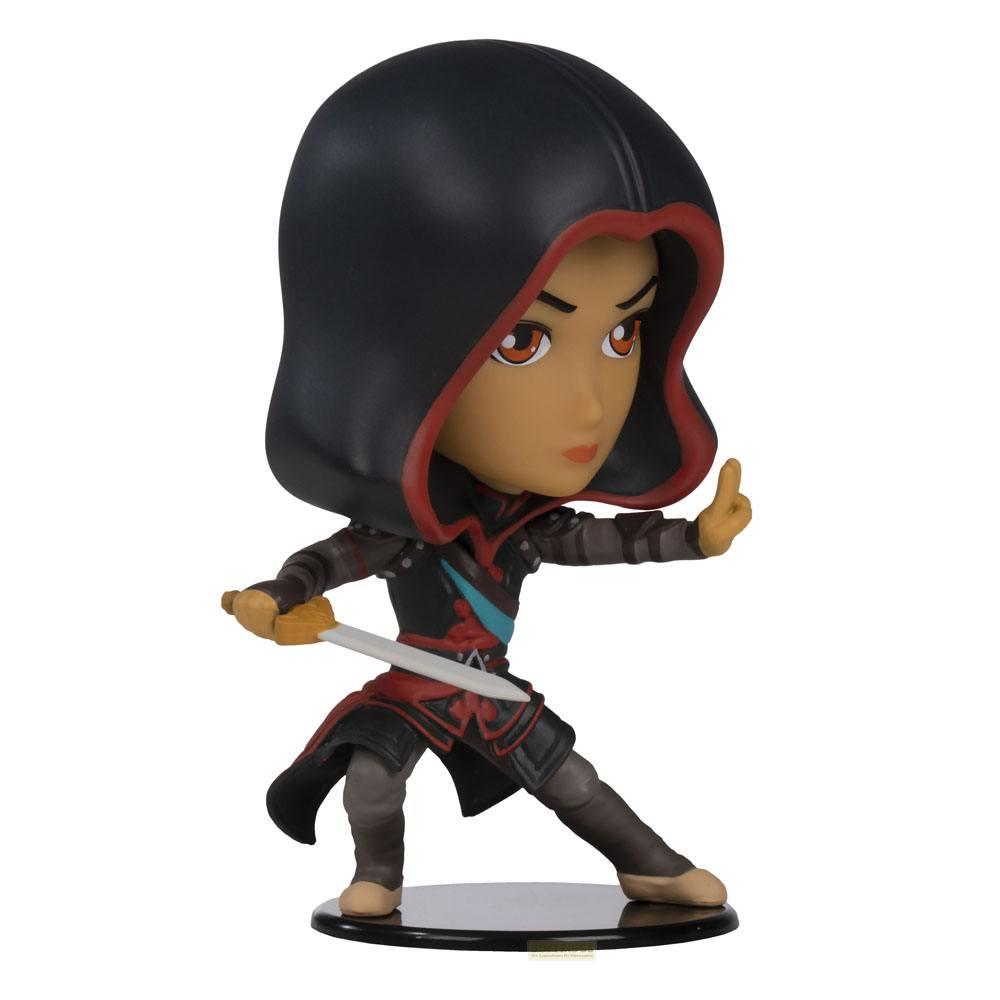 Chibi-Figur eines Kriegers mit schwarzer Kapuze, der ein Schwert hält.