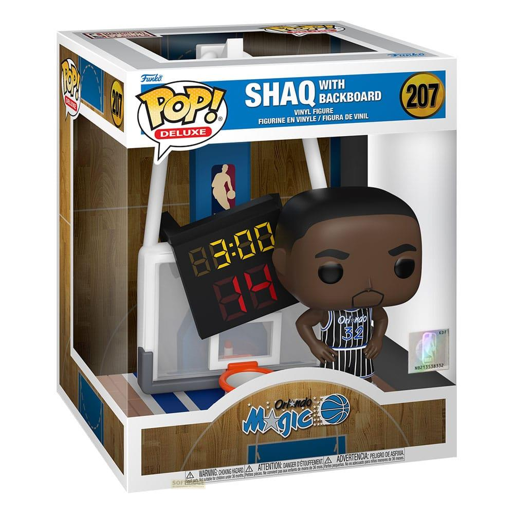 Figura de vinilo Funko Pop! Deluxe de Shaq con aro de baloncesto y marcador.