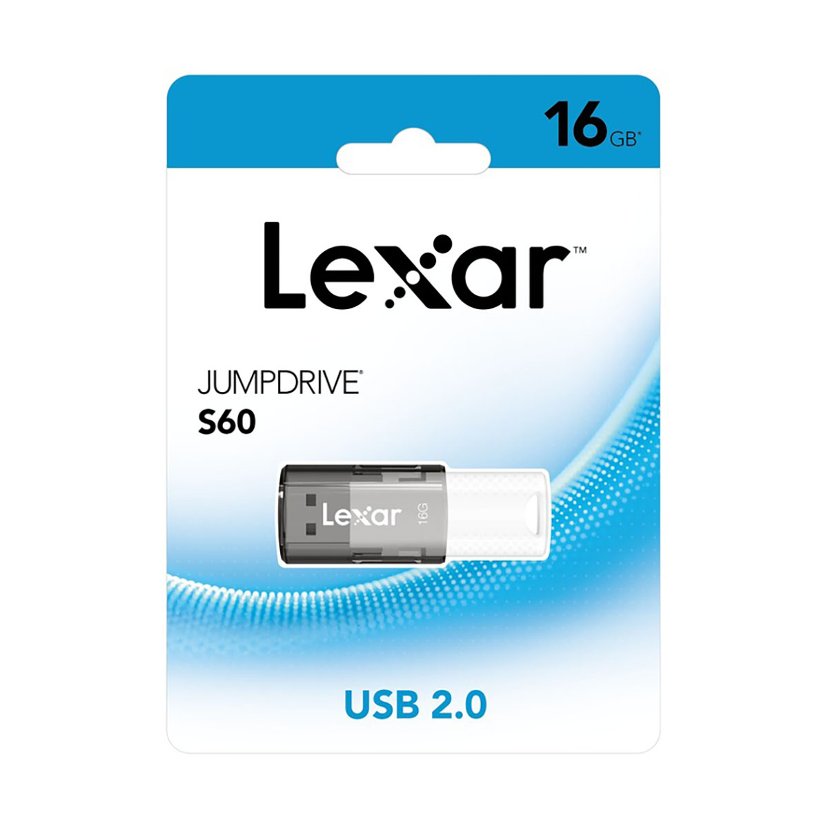 Lexar Jumpdrive S60 16GB USB 2.0 stick in confezione.