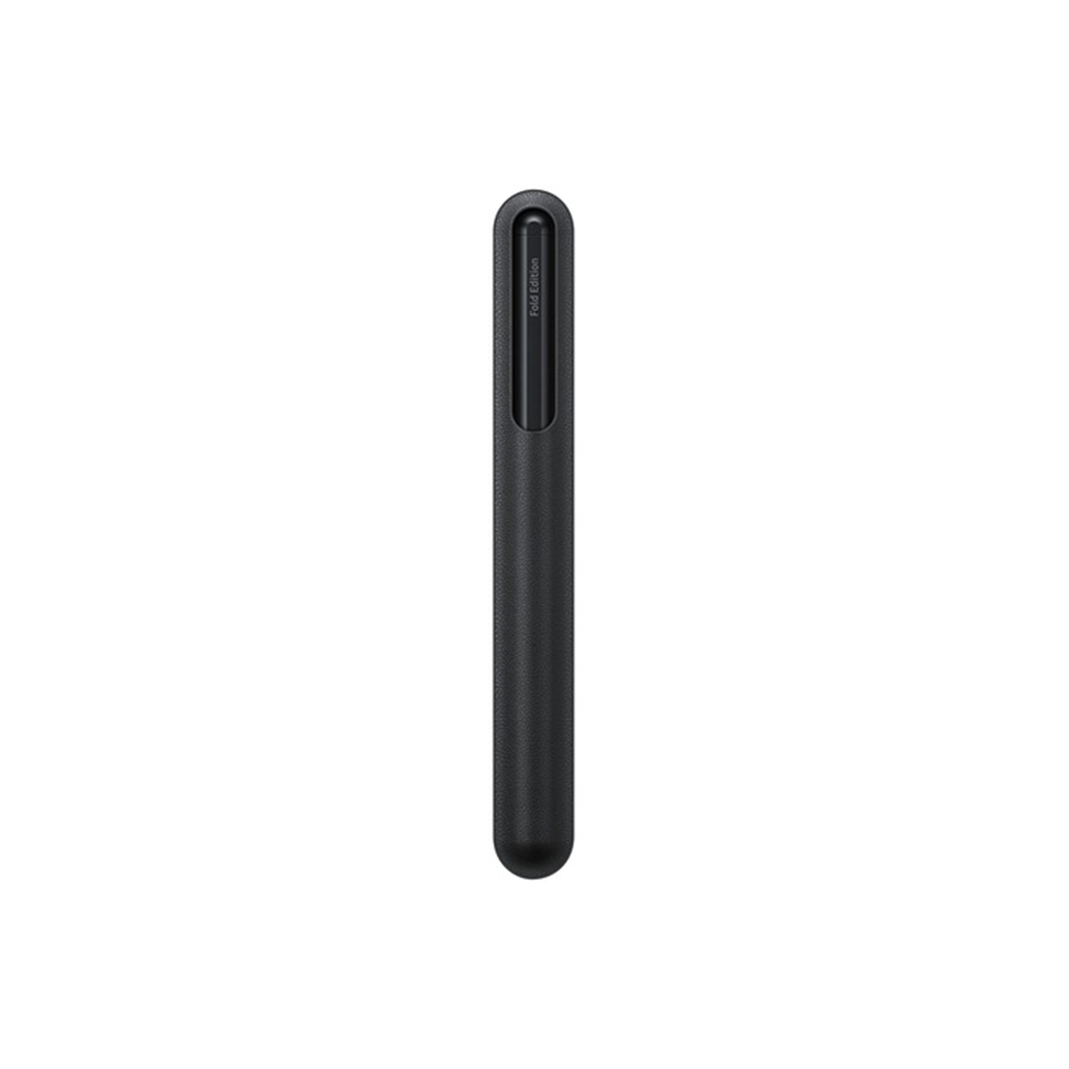 Una penna stilo nera con testo 'Fold Edition' è mostrata verticalmente su sfondo bianco.