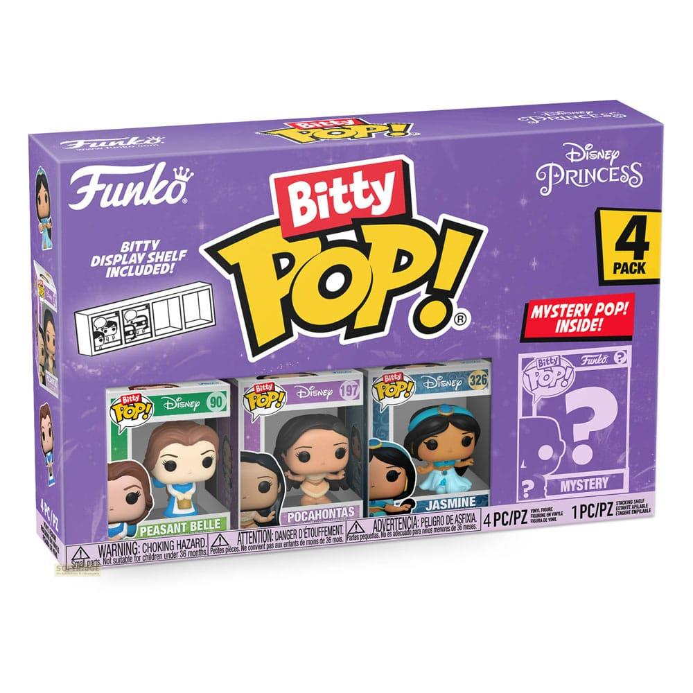 Pudełko Funko Bitty Pop! Disney Princess z Belle, Pocahontas, Jasmine i figurką-niespodzianką.
