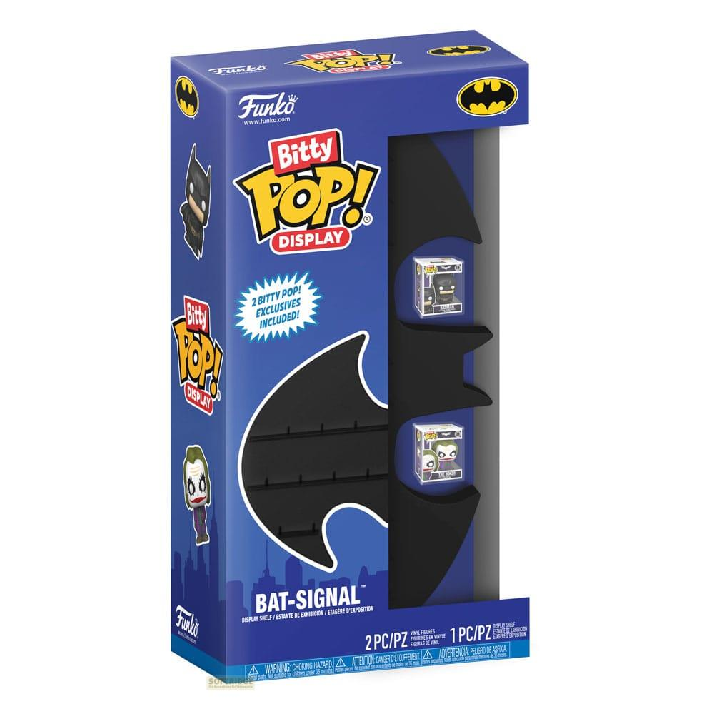 Funko Bitty Pop Batman Bat-Signal Display-Regal mit 2 Figuren.
