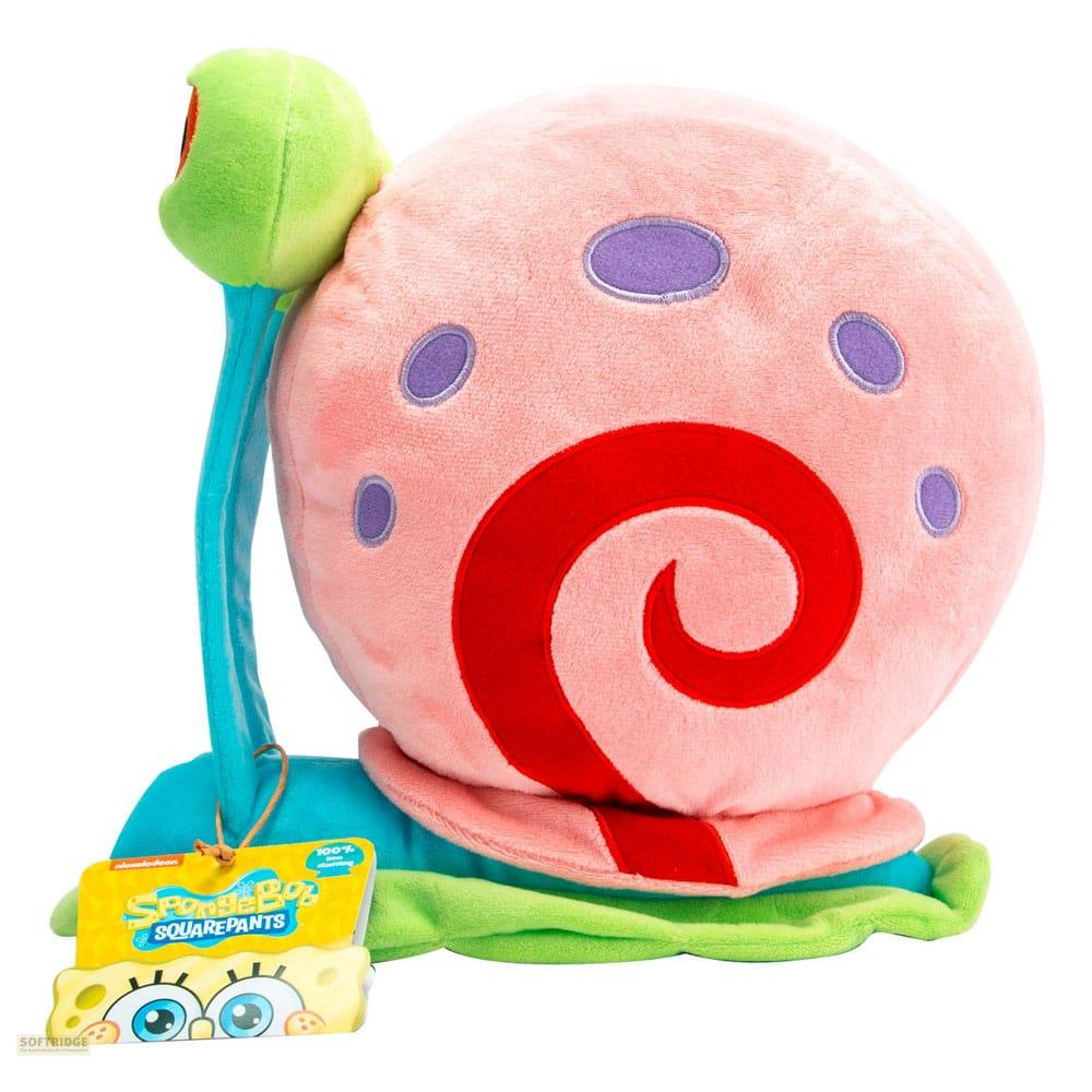 Un peluche di Gary la Lumaca di SpongeBob, guscio rosa con spirale rossa.