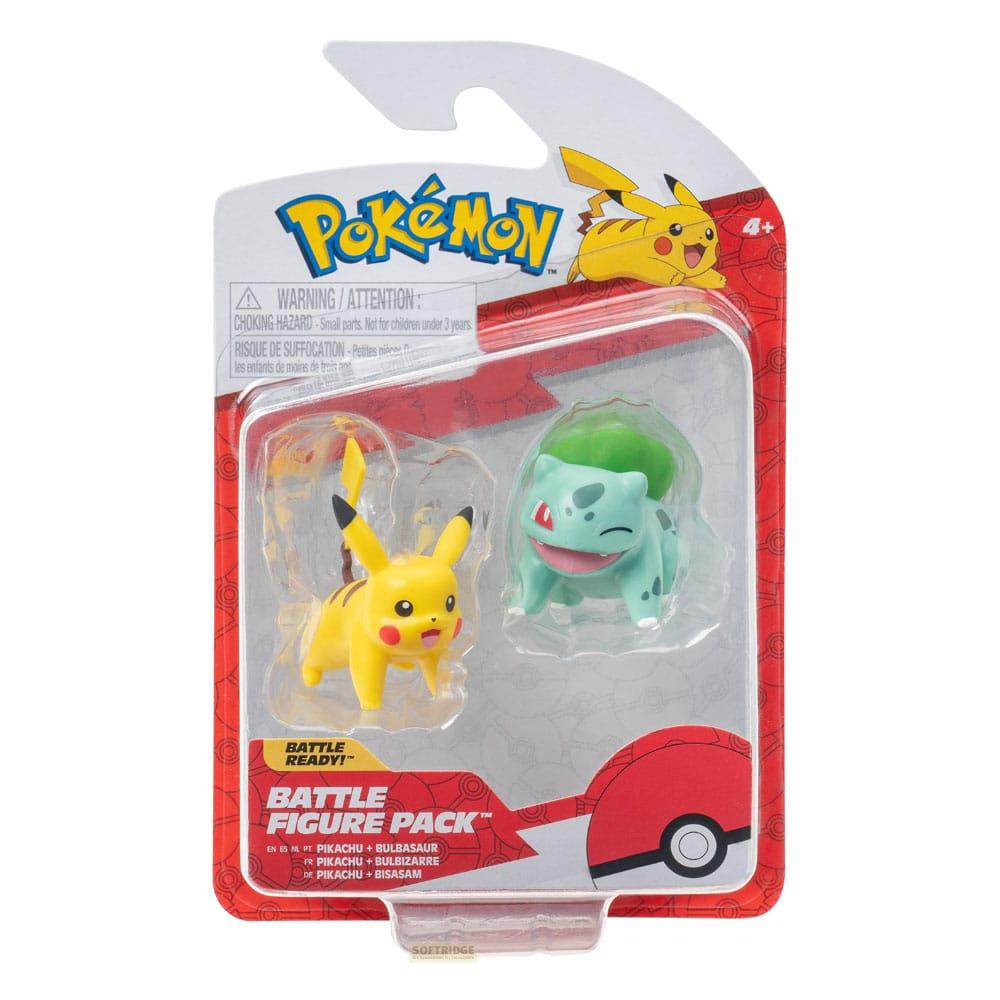 Pokémon Battle Figure Pack mit Pikachu und Bisasam Spielzeug.