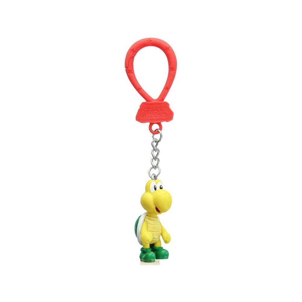Llavero de Super Mario Koopa Troopa con anillo rojo y cadena.
