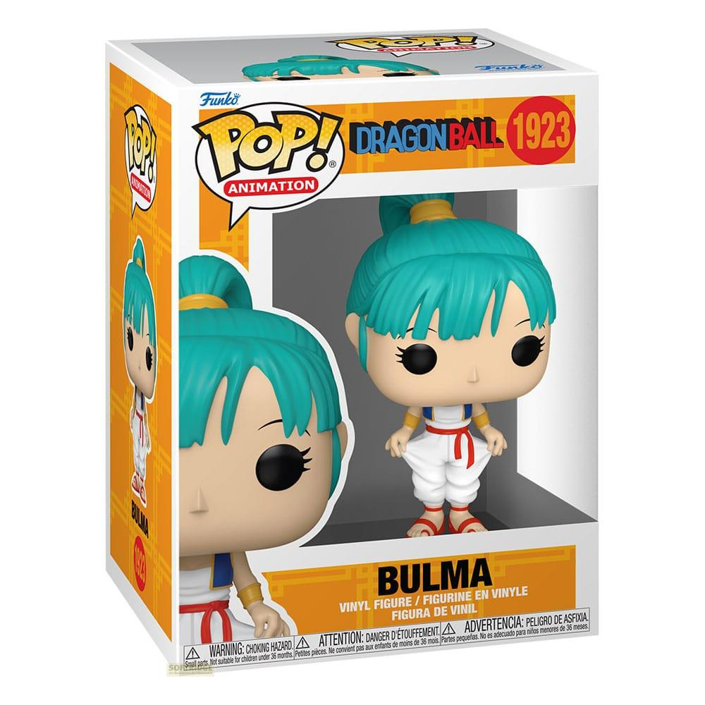 Figurka winylowa Funko Pop Bulmy z Dragon Ball Z, w białym stroju z czerwonymi wykończeniami.