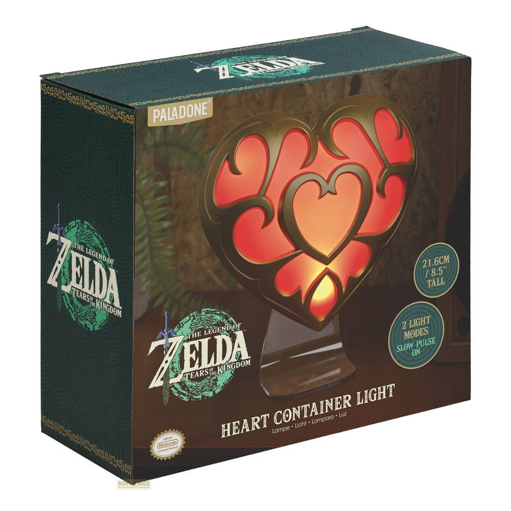 Luz de contenedor de corazón de Zelda Tears of the Kingdom en su caja.