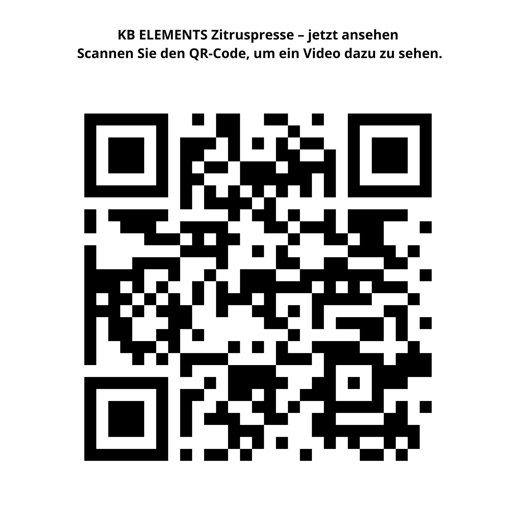 QR-Code für KB ELEMENTS Zitruspresse. Scannen für Video.