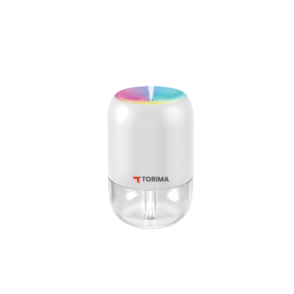 TORIMA H6 200 ML Ultrasonik Renkli Buhar Makinesi Ve Aroma Difüzörü Hava Nemlendirici Beyaz