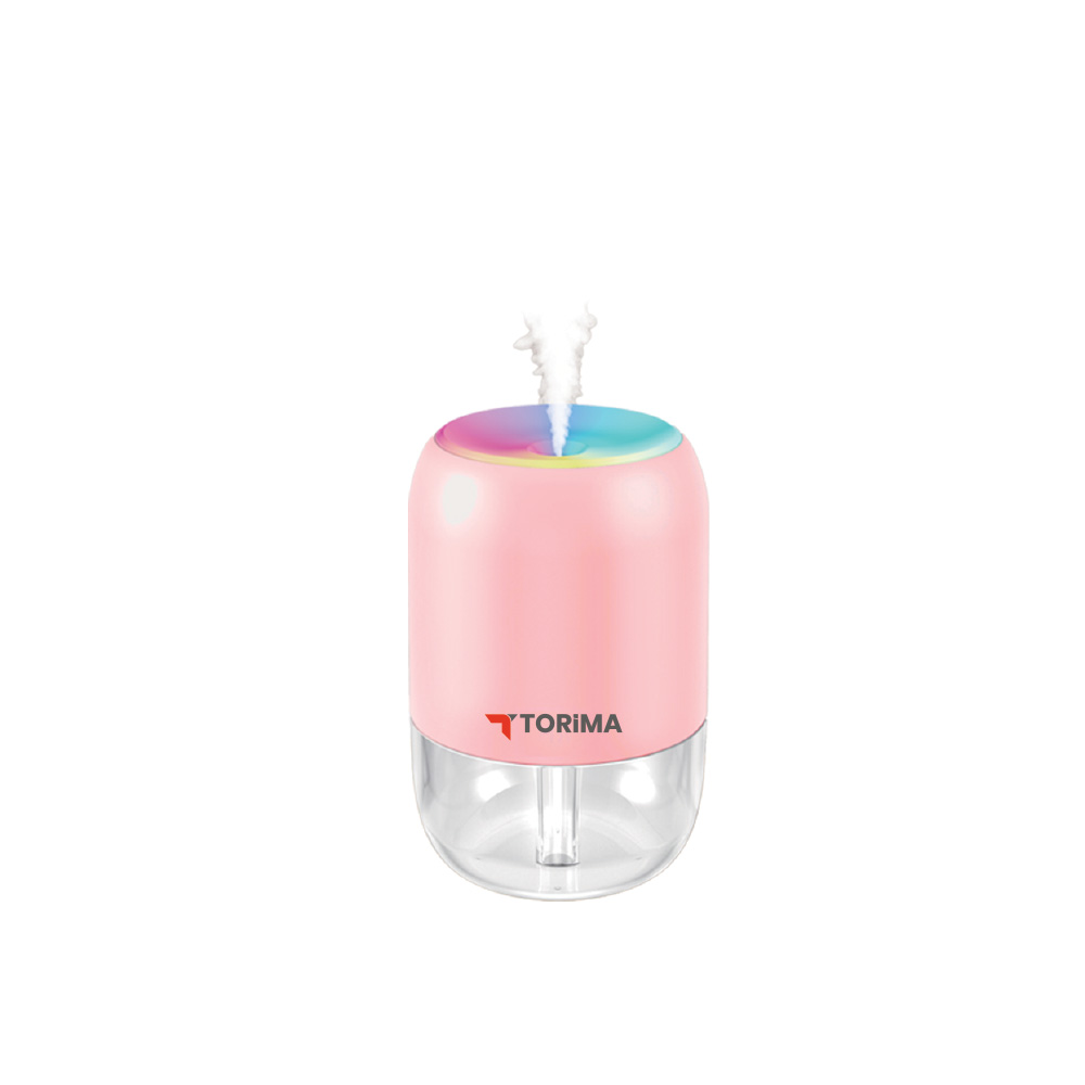 TORIMA H6 200 ML Ultrasonik Renkli Buhar Makinesi Ve Aroma Difüzörü Hava Nemlendirici Pembe