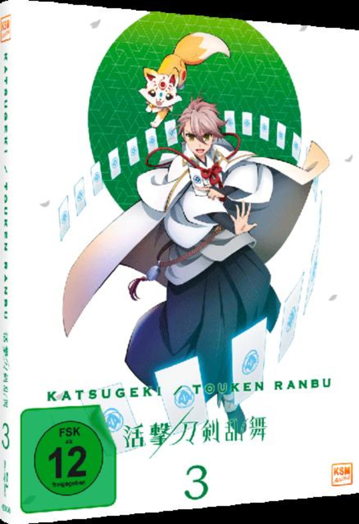 Couverture d'anime avec un homme en tenue traditionnelle et un esprit renard.