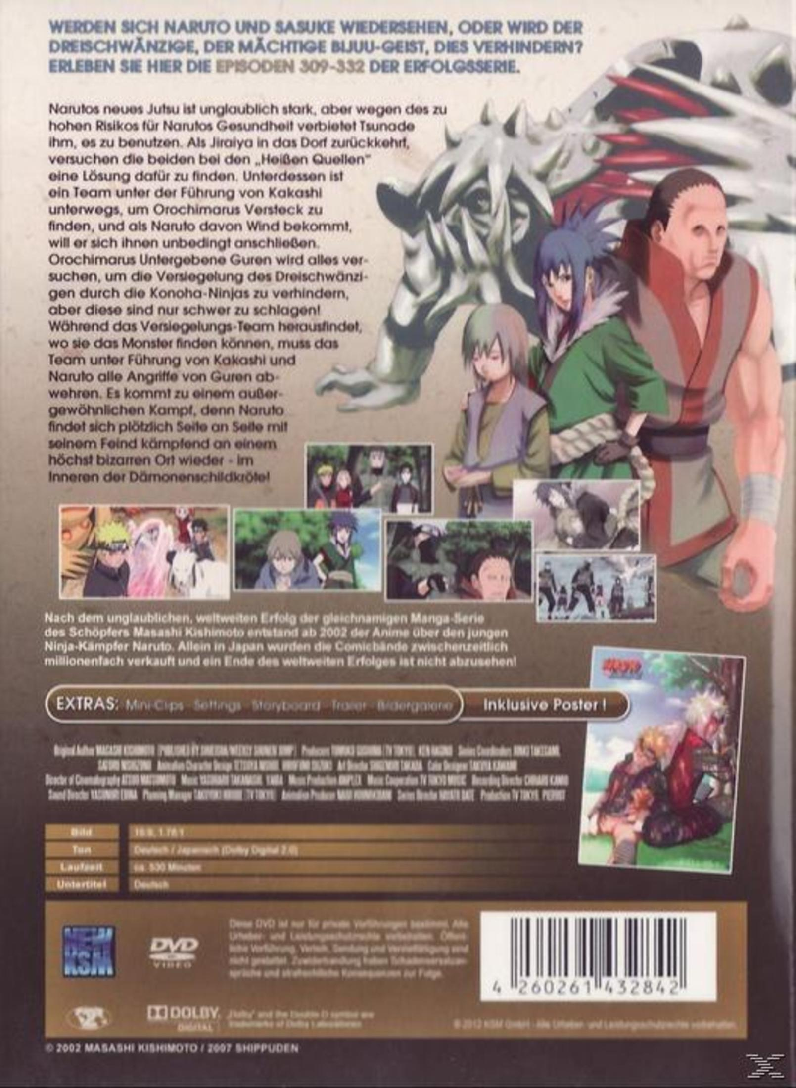 Couverture DVD Naruto avec personnages d'anime et texte sur les épisodes.