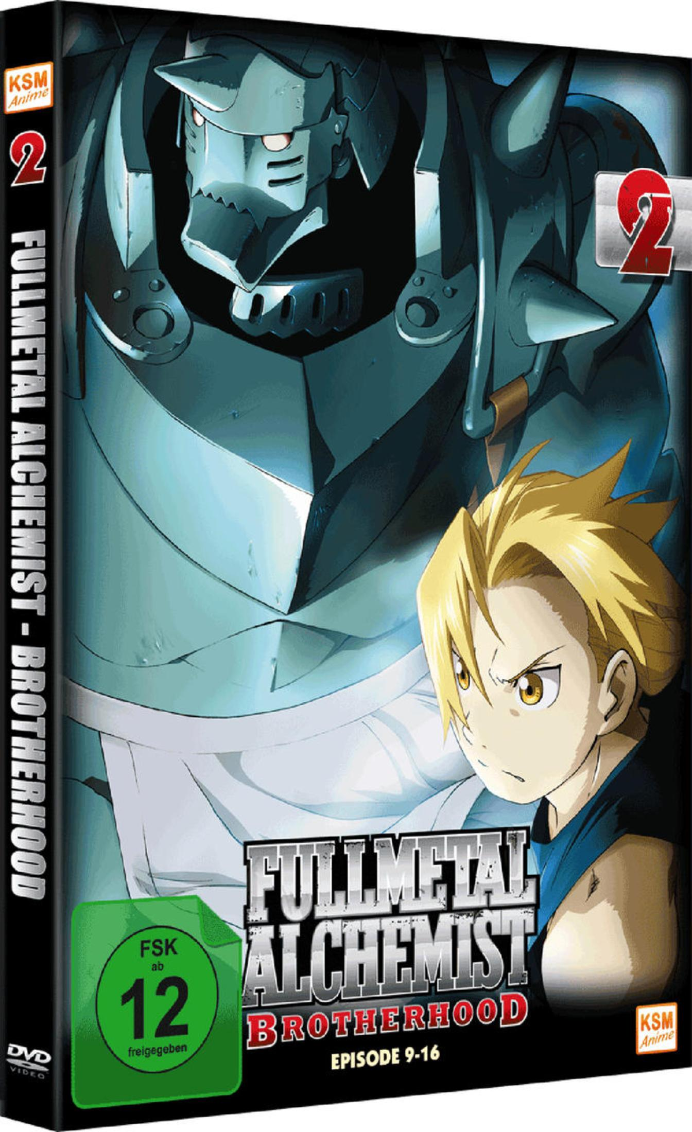 Copertina DVD Fullmetal Alchemist Brotherhood. Edward ed Alphonse Elric. Rating FSK 12.