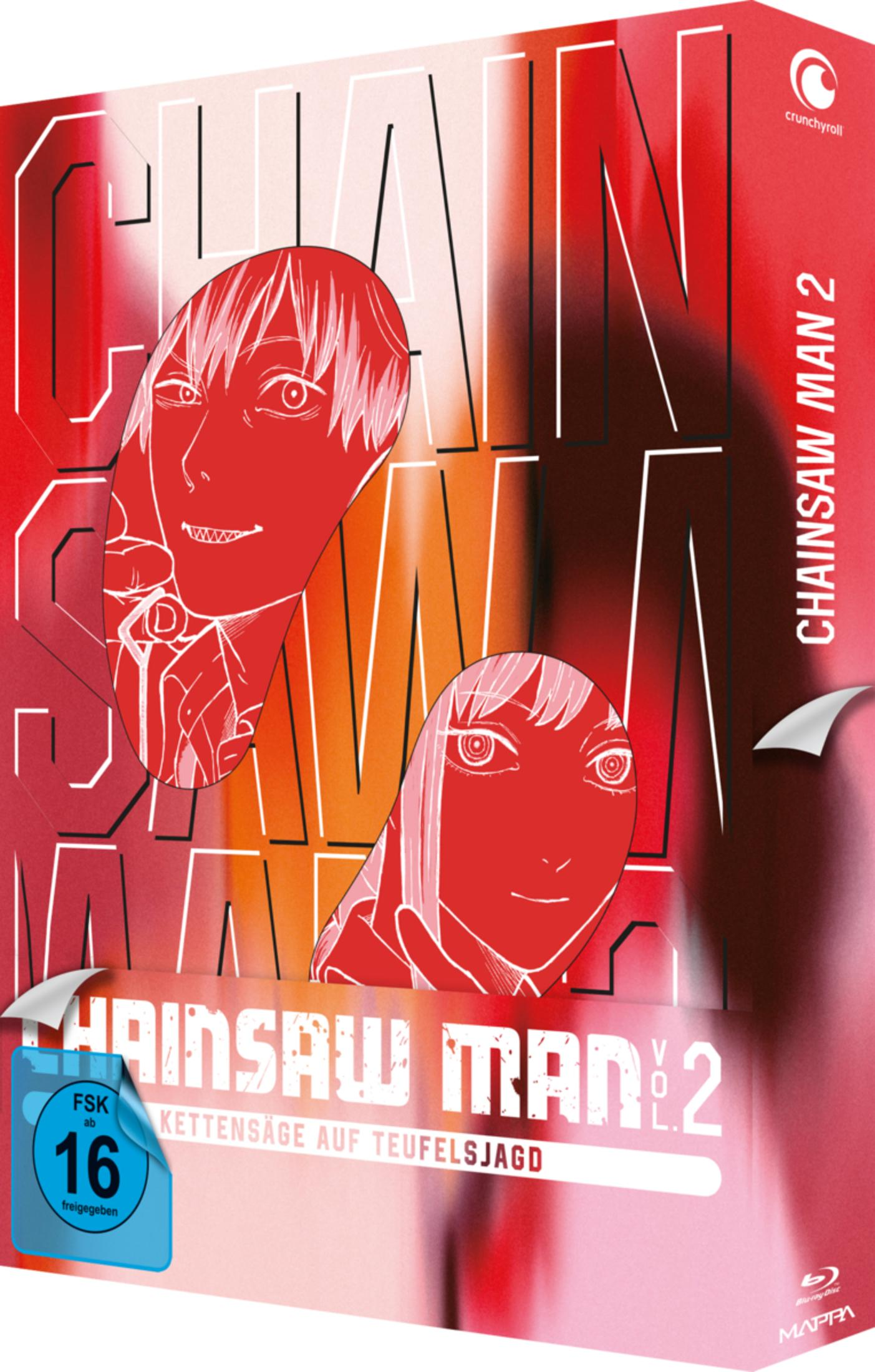 Copertina di 'Chainsaw Man 2' con personaggi anime e rating FSK 16 tedesco.