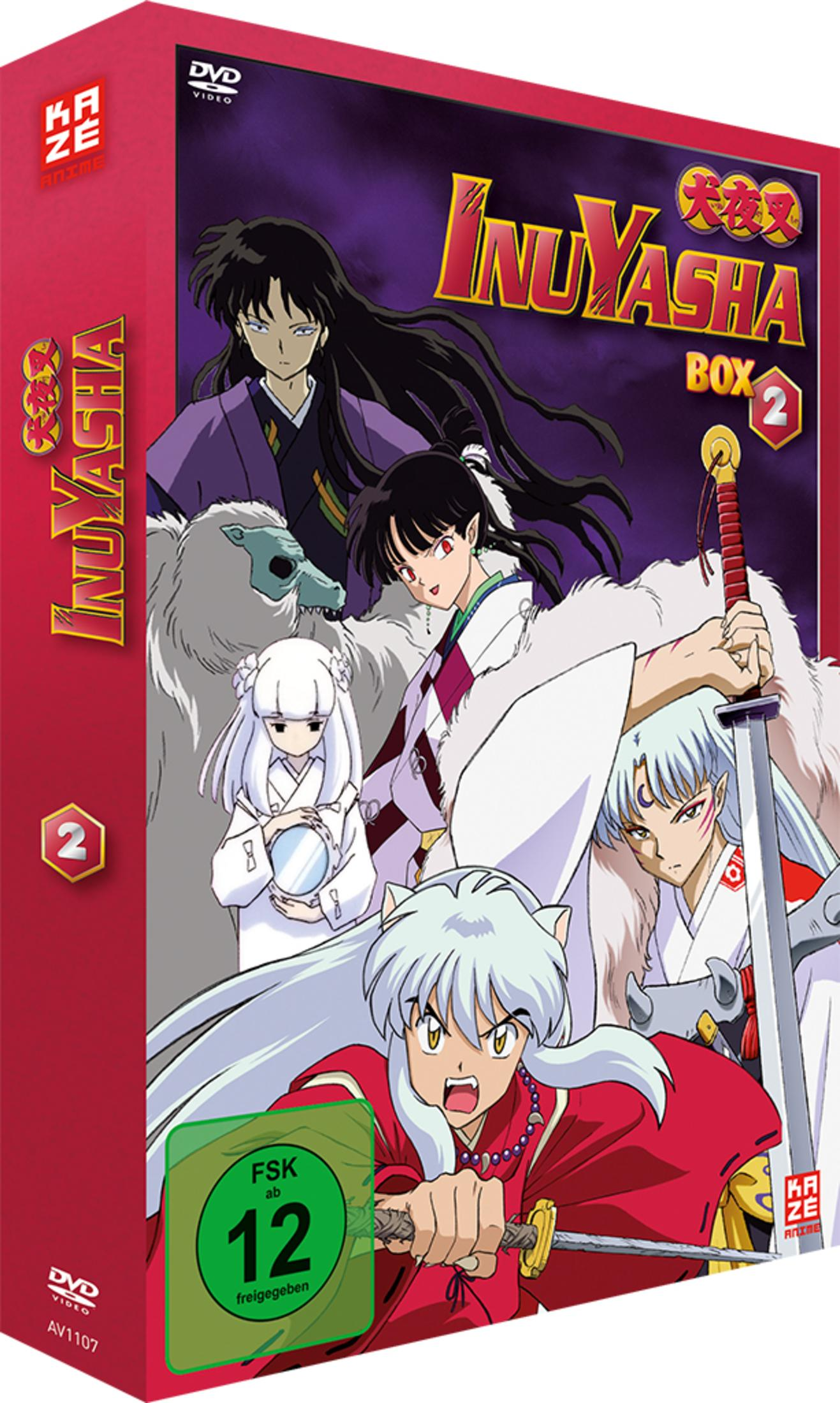 Copertina DVD anime Inuyasha Box 2 con personaggi, bollino FSK 12.