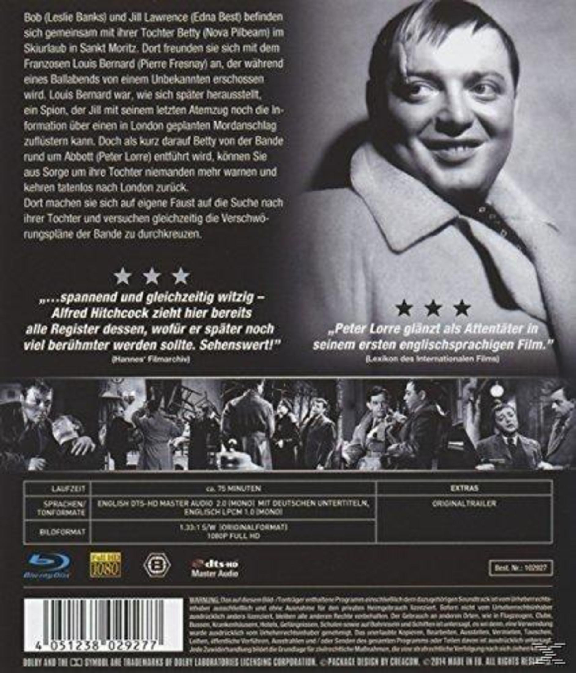 Schwarz-Weiß-Filmcover: Peter Lorre lächelt, mit Text über Film & Details.