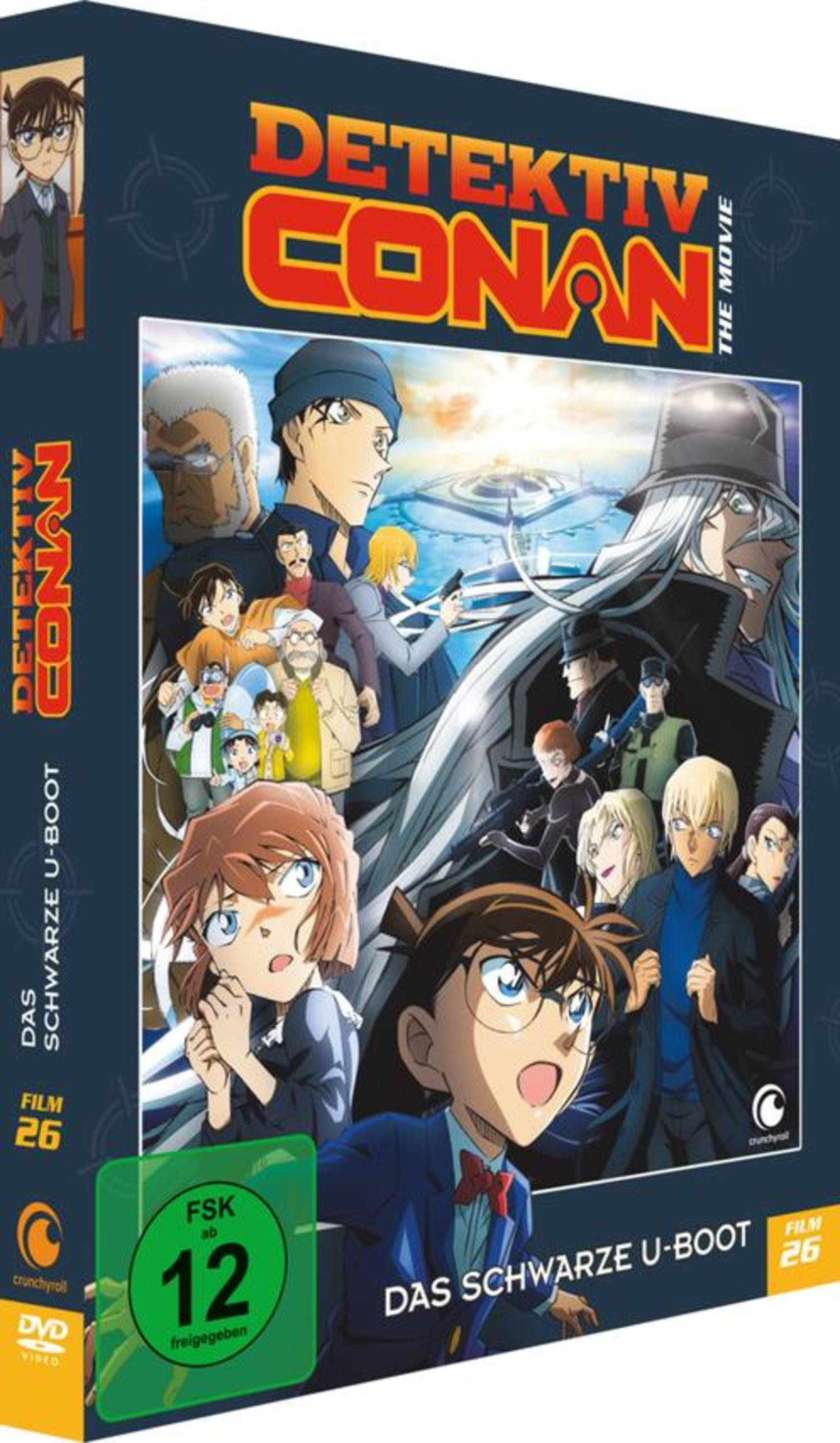 Copertina DVD Detective Conan Film 26: Il sottomarino nero con personaggi.