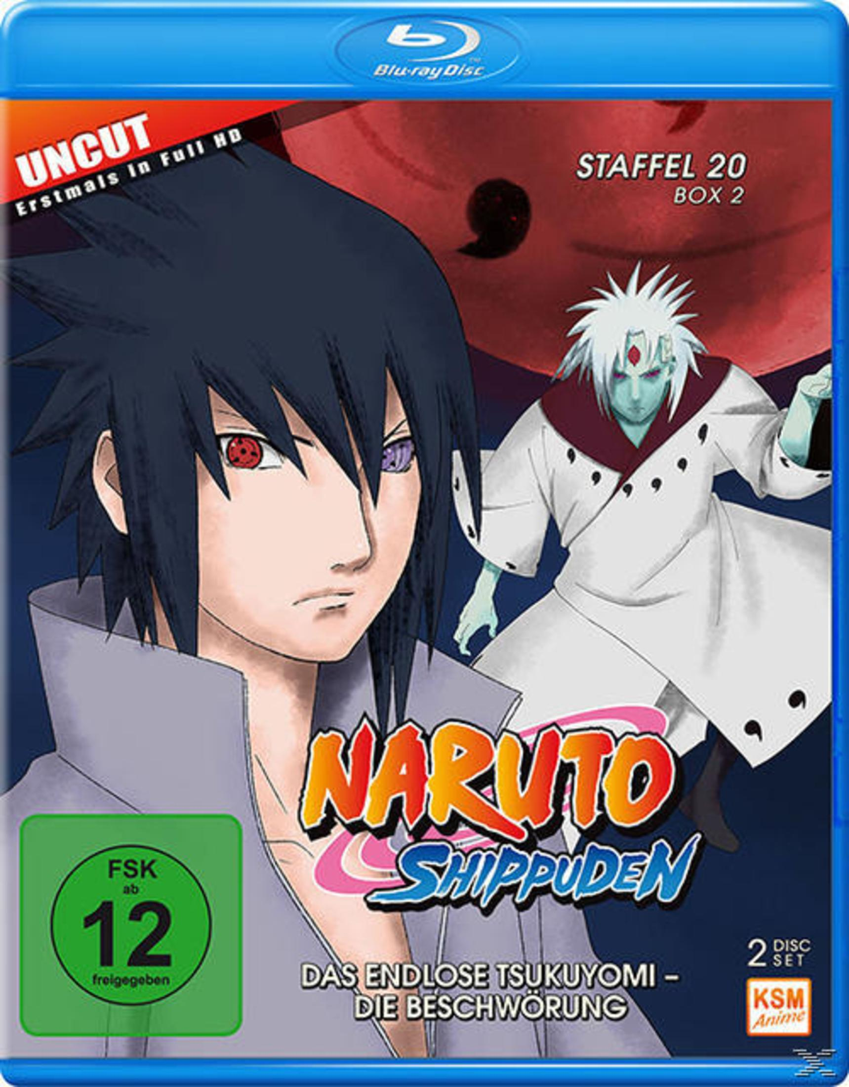 Copertina Blu-ray Naruto Shippuden con Sasuke e Madara. Stagione 20, Box 2.
