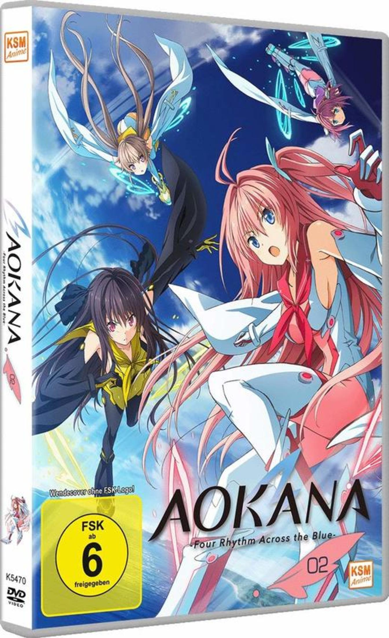 Copertina DVD anime: 4 ragazze in pose d'azione, con titolo AOKANA e rating FSK 6.