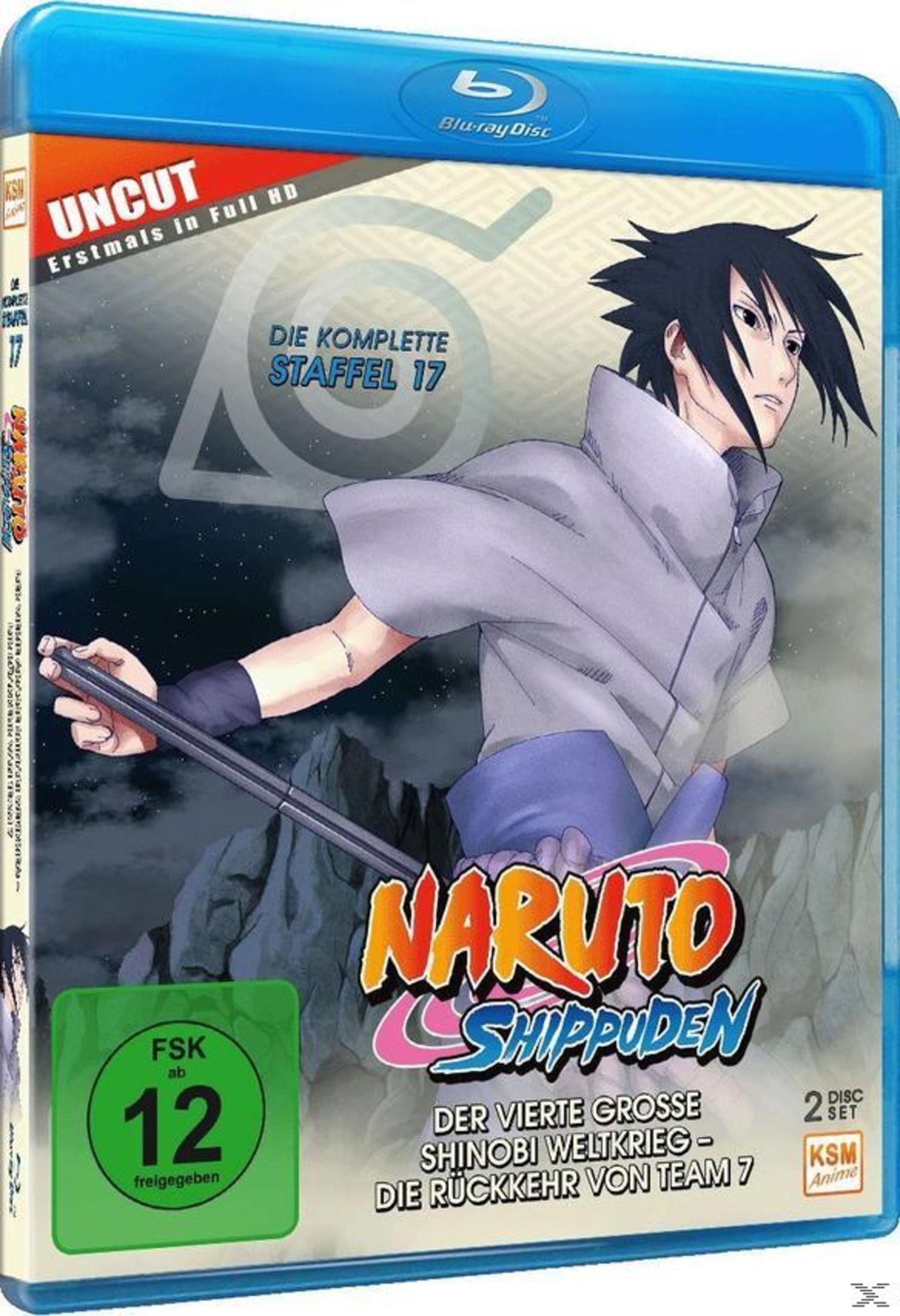 Custodia Blu-ray Naruto Shippuden Stagione 17 con Sasuke Uchiha, logo FSK 12.