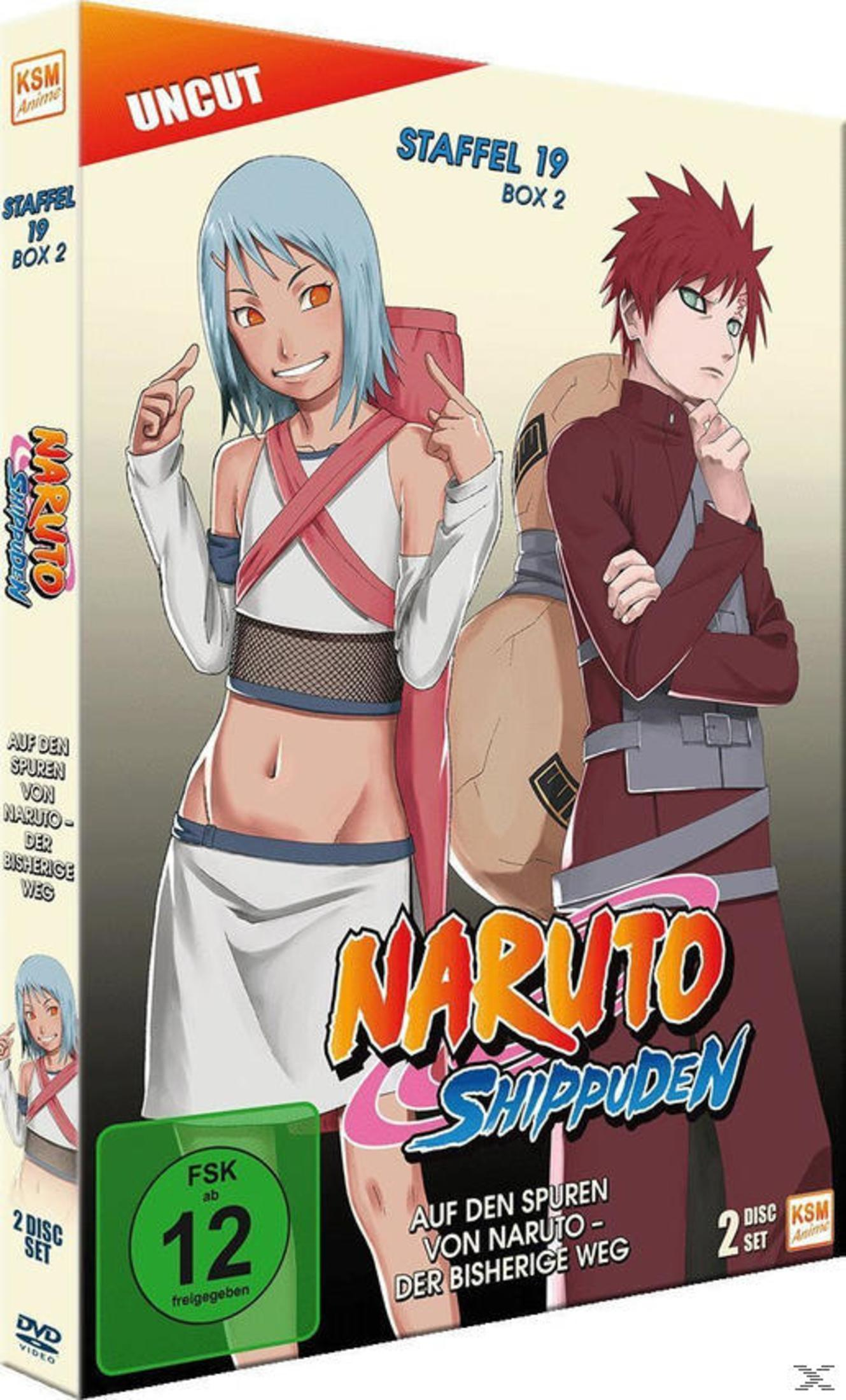 Copertina DVD Naruto Shippuden Stagione 19 Box 2 con Karin e Gaara.