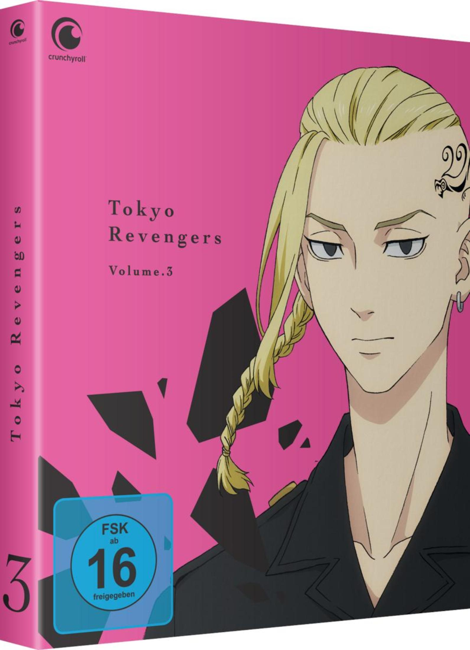 Copertina DVD anime: Tokyo Revengers Volume 3 con personaggio e bollino FSK 16.