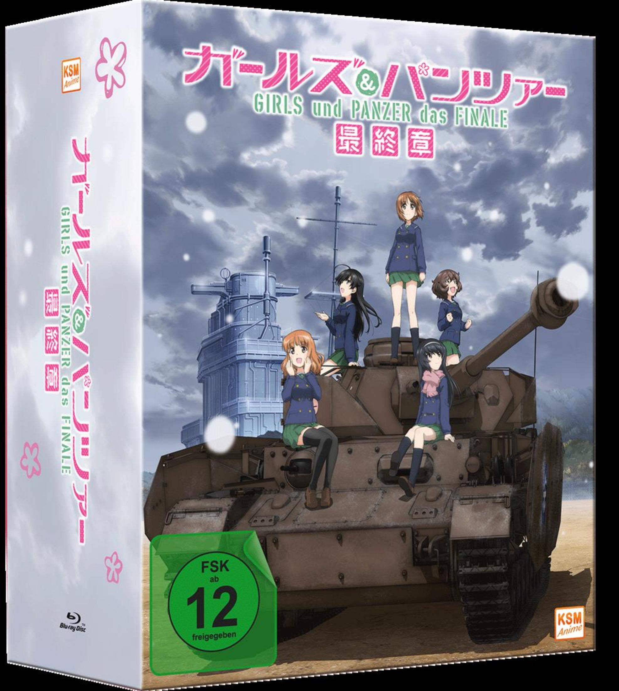 Ragazze anime su un carro armato. Presenta rating FSK 12 e logo Blu-ray Disc.