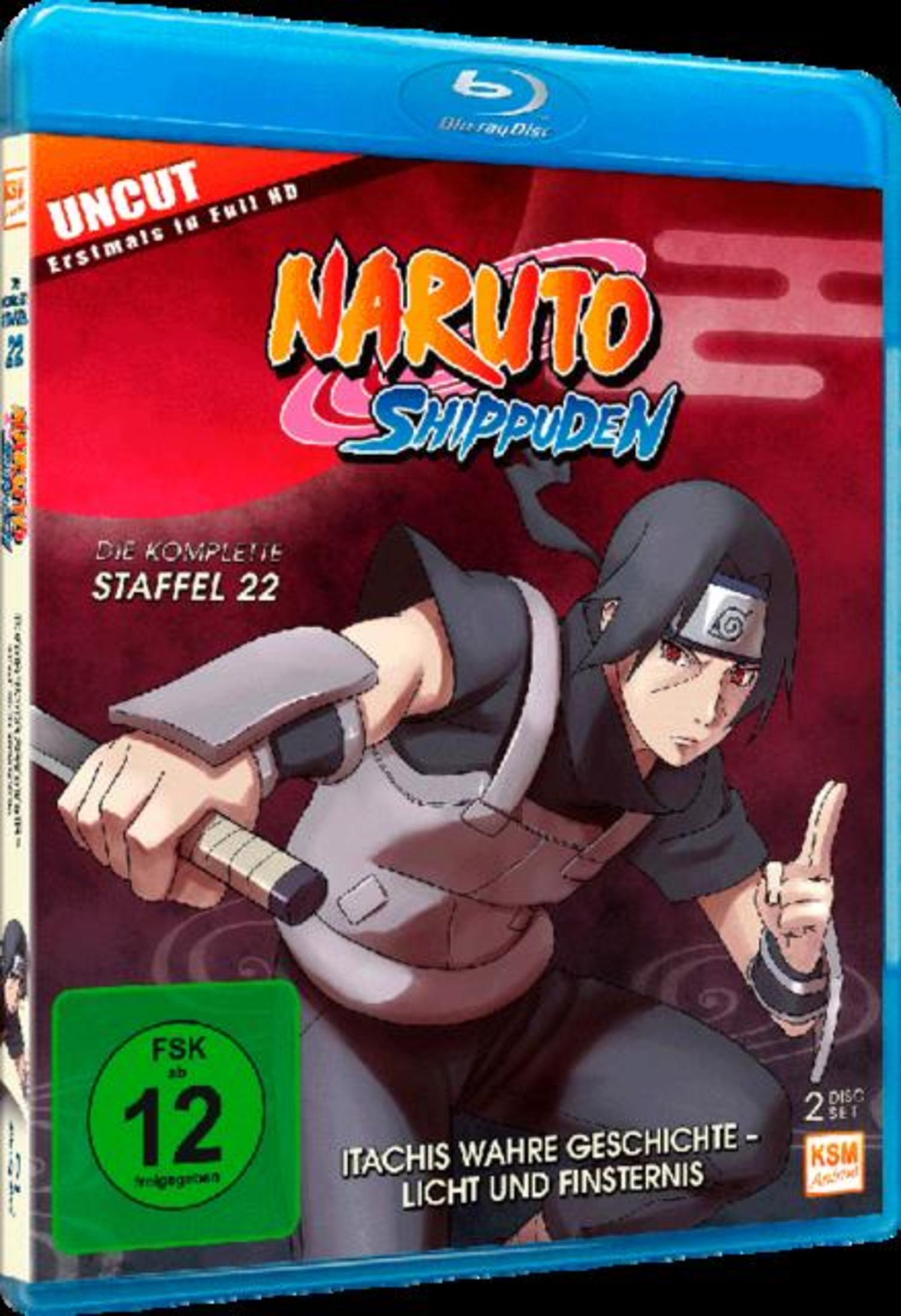 Copertina Blu-ray Naruto Shippuden: Itachi Uchiha, FSK 12, Stagione 22.