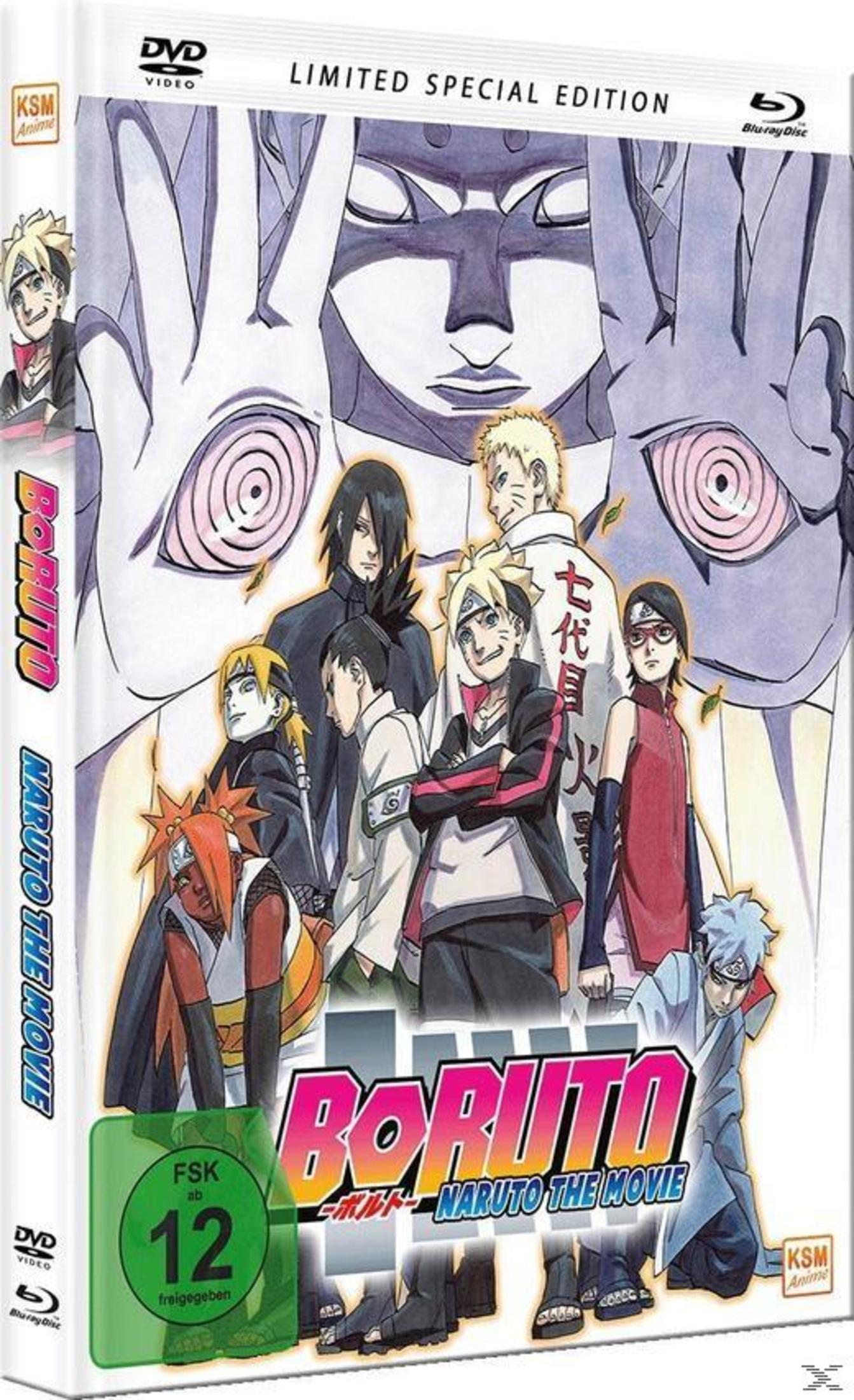 Copertina DVD Boruto: Naruto the Movie con personaggi e rating FSK 12.