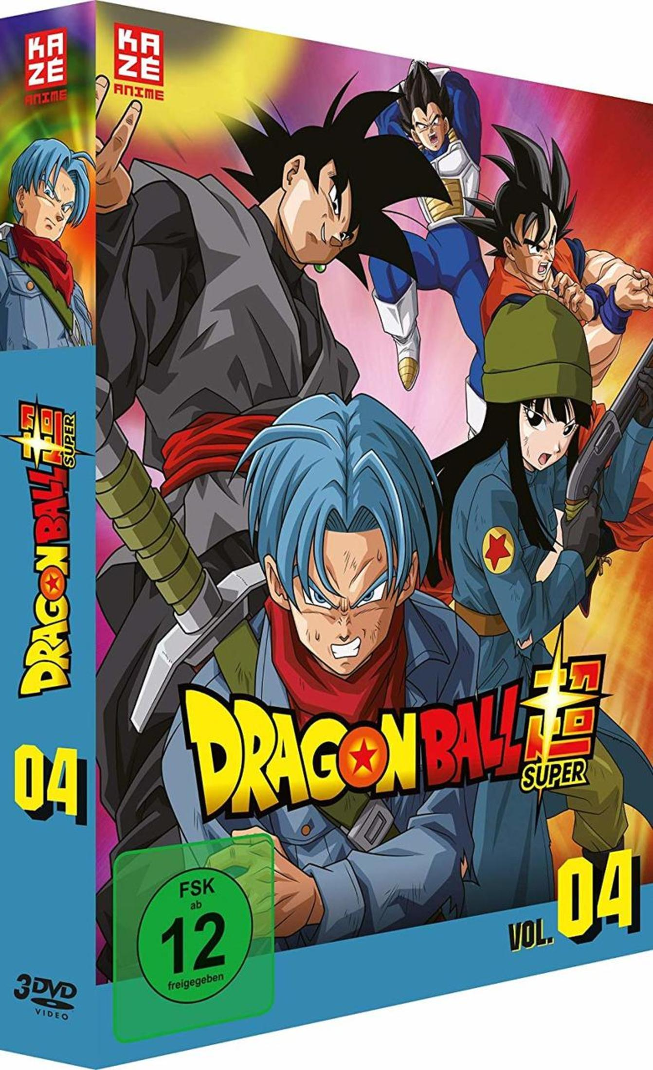 Copertina DVD Dragon Ball Super con Trunks, Goku Black, Vegeta, Goku e Mai.