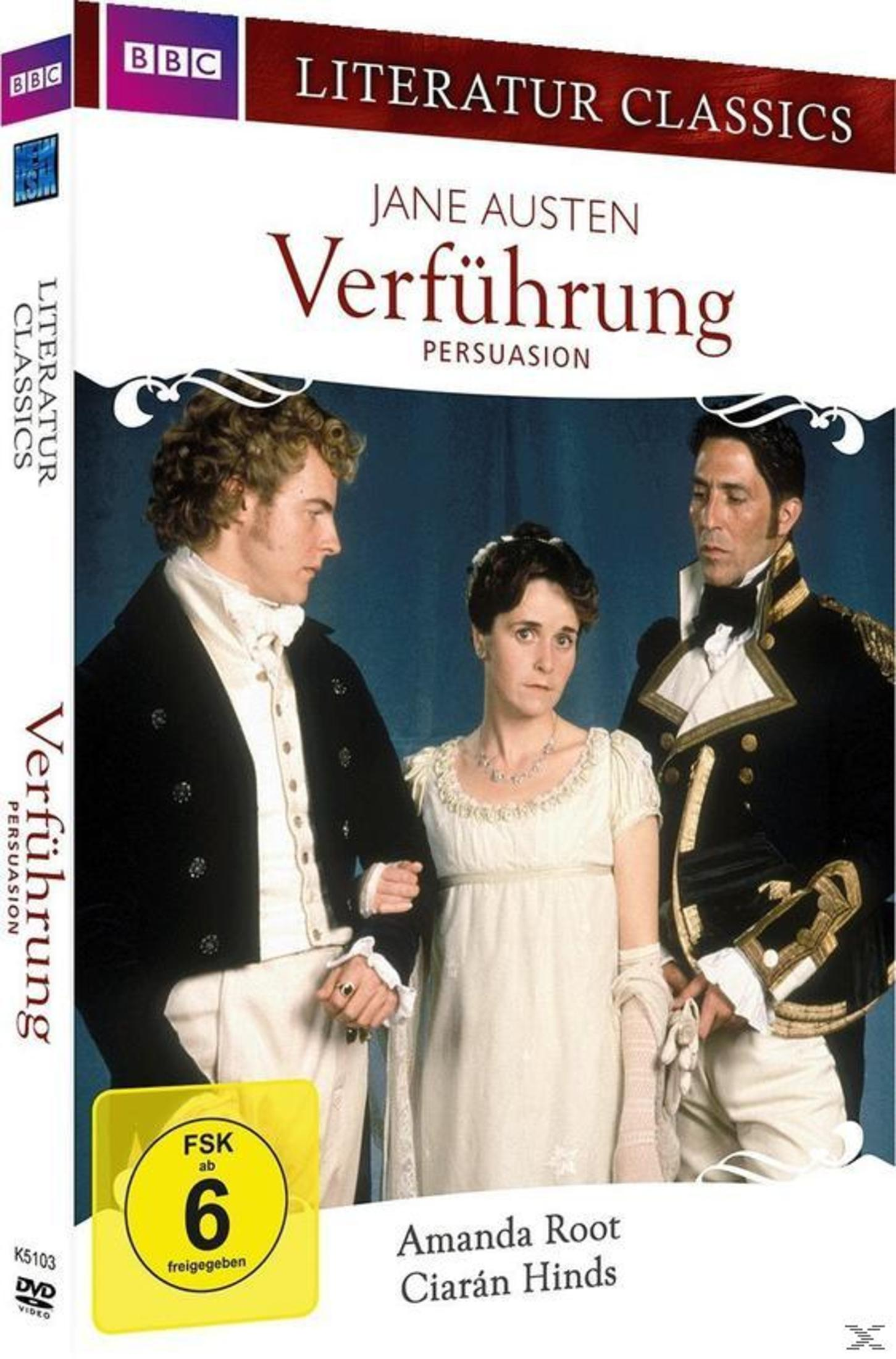 Copertina DVD di Verführung (Persuasion) di Jane Austen con gli attori Amanda Root e Ciarán Hinds.