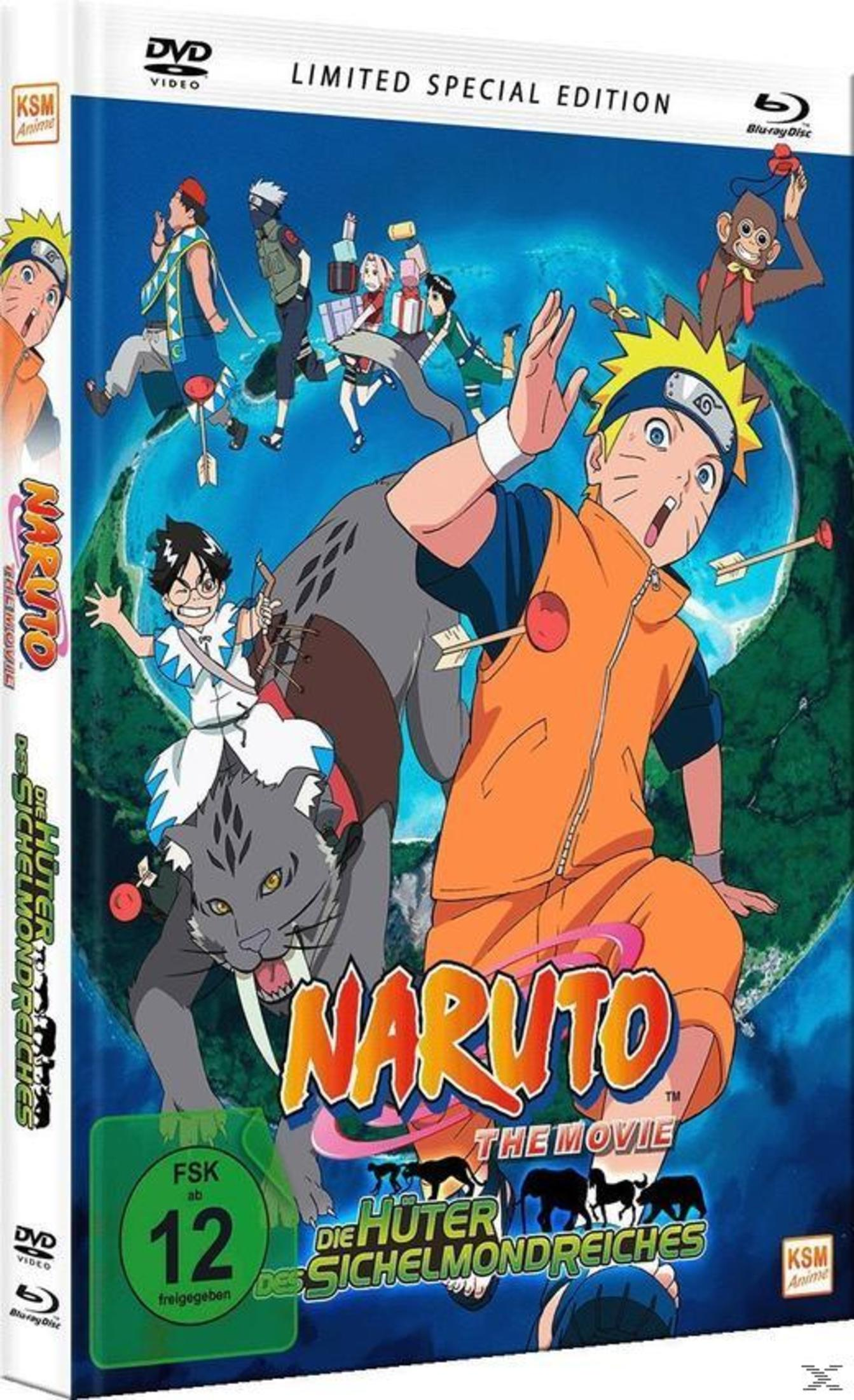Personaggi di Naruto su copertina DVD, Naruto con freccia, rating FSK 12.