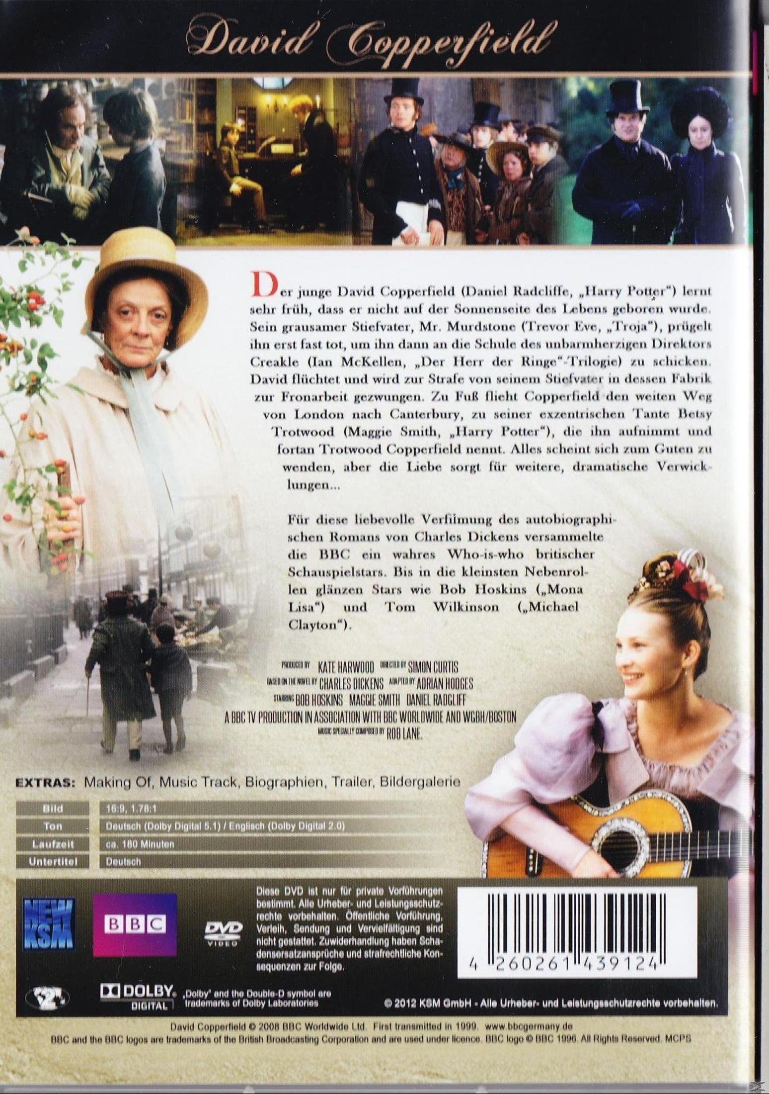 Copertina DVD di David Copperfield, con cast e dettagli del film.