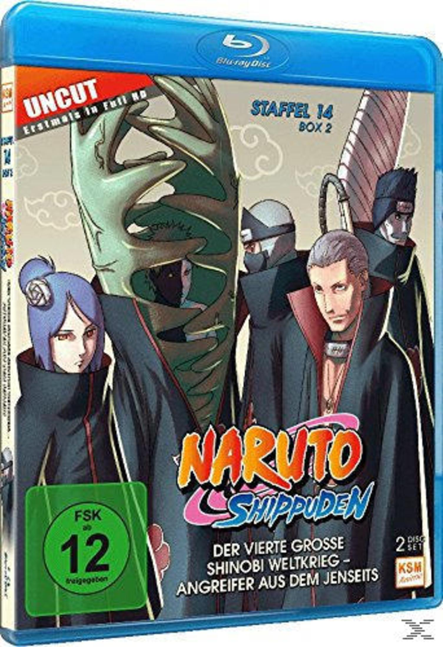 Custodia Blu-ray Naruto Shippuden Stagione 14 Box 2 con personaggi stile anime.