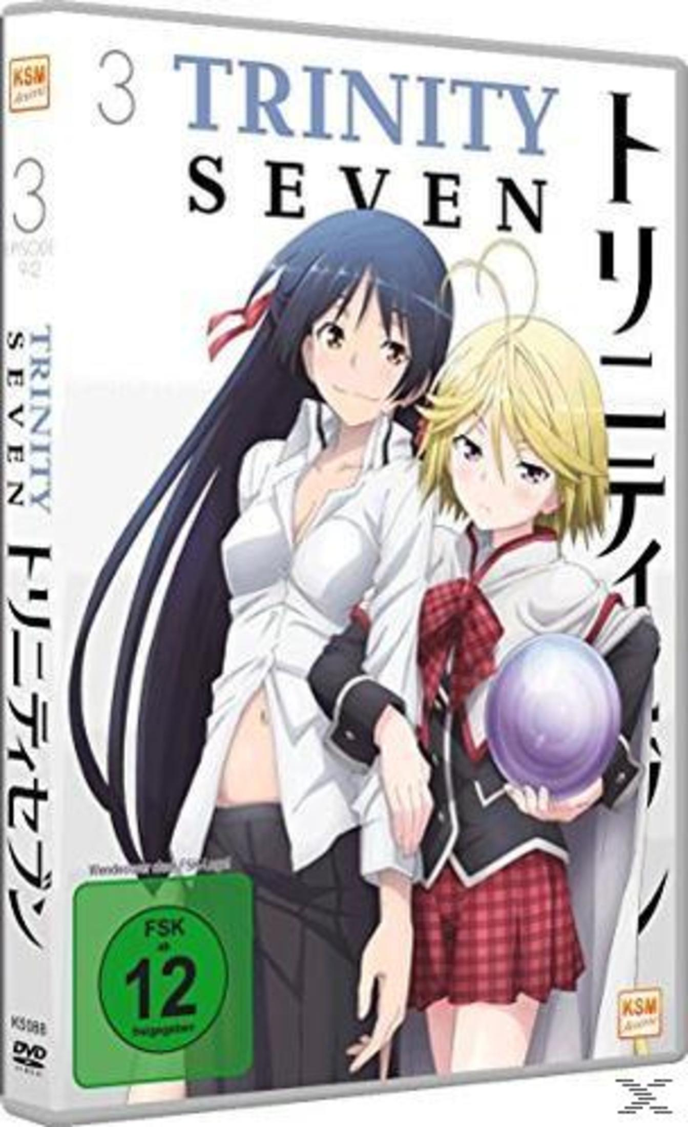 Copertina DVD anime: Due ragazze, una con capelli neri, una bionda, tengono un globo viola.