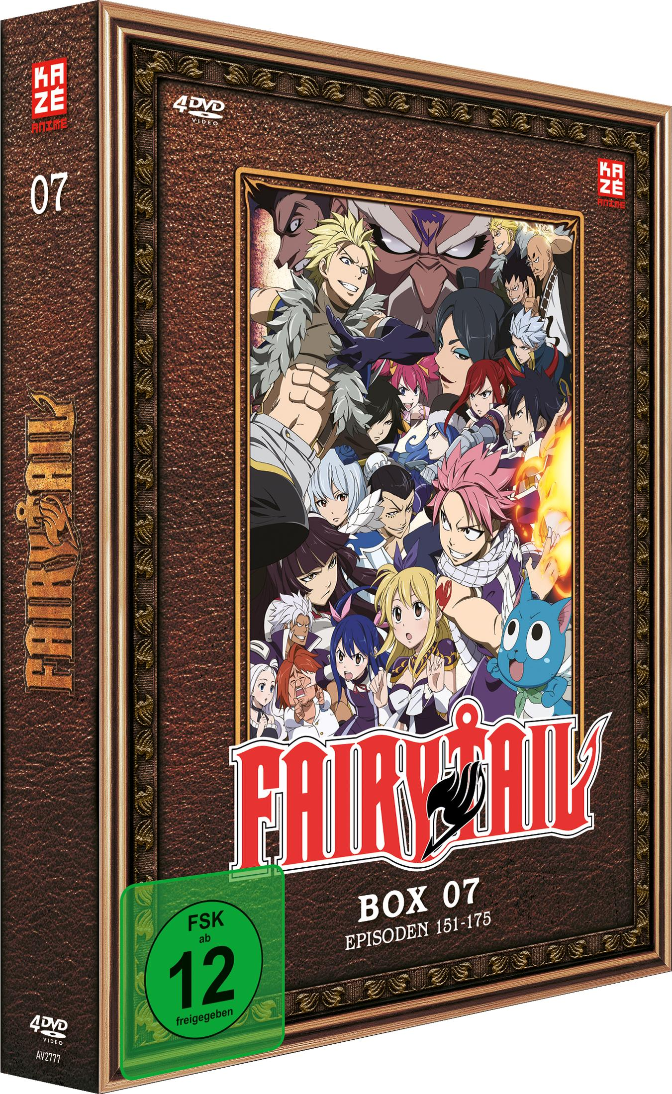 Custodia DVD Fairy Tail Box 07 con personaggi anime e sigillo FSK 12.