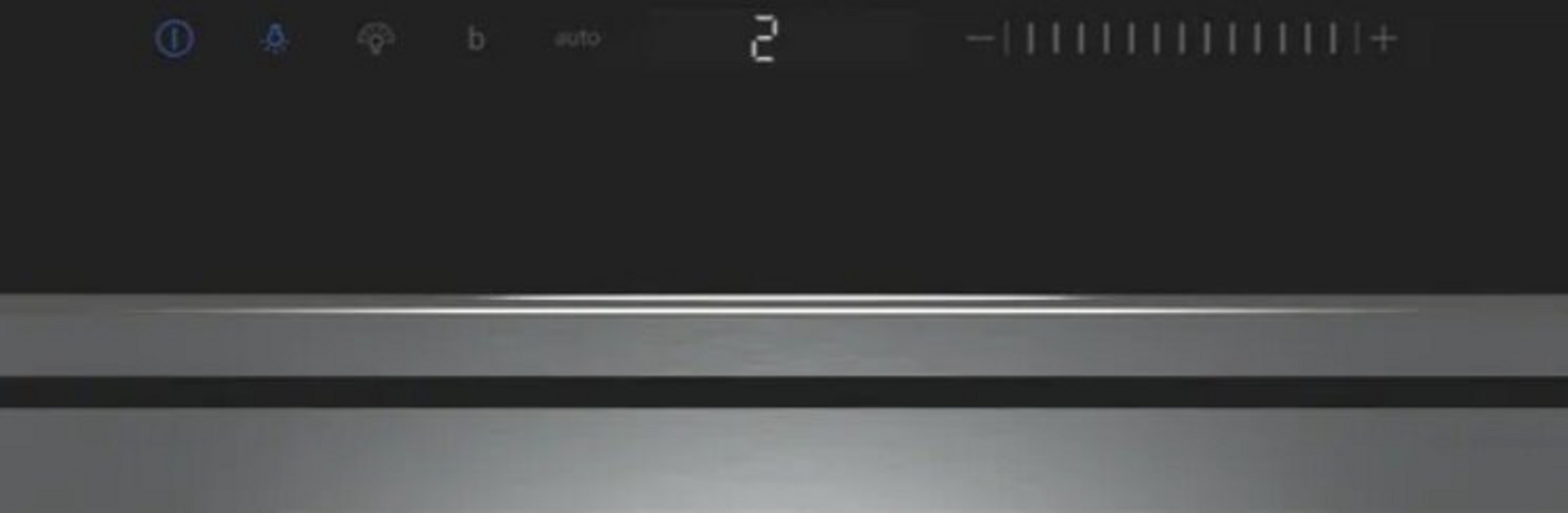 La pantalla digital muestra el nivel de potencia 2 en un panel negro.