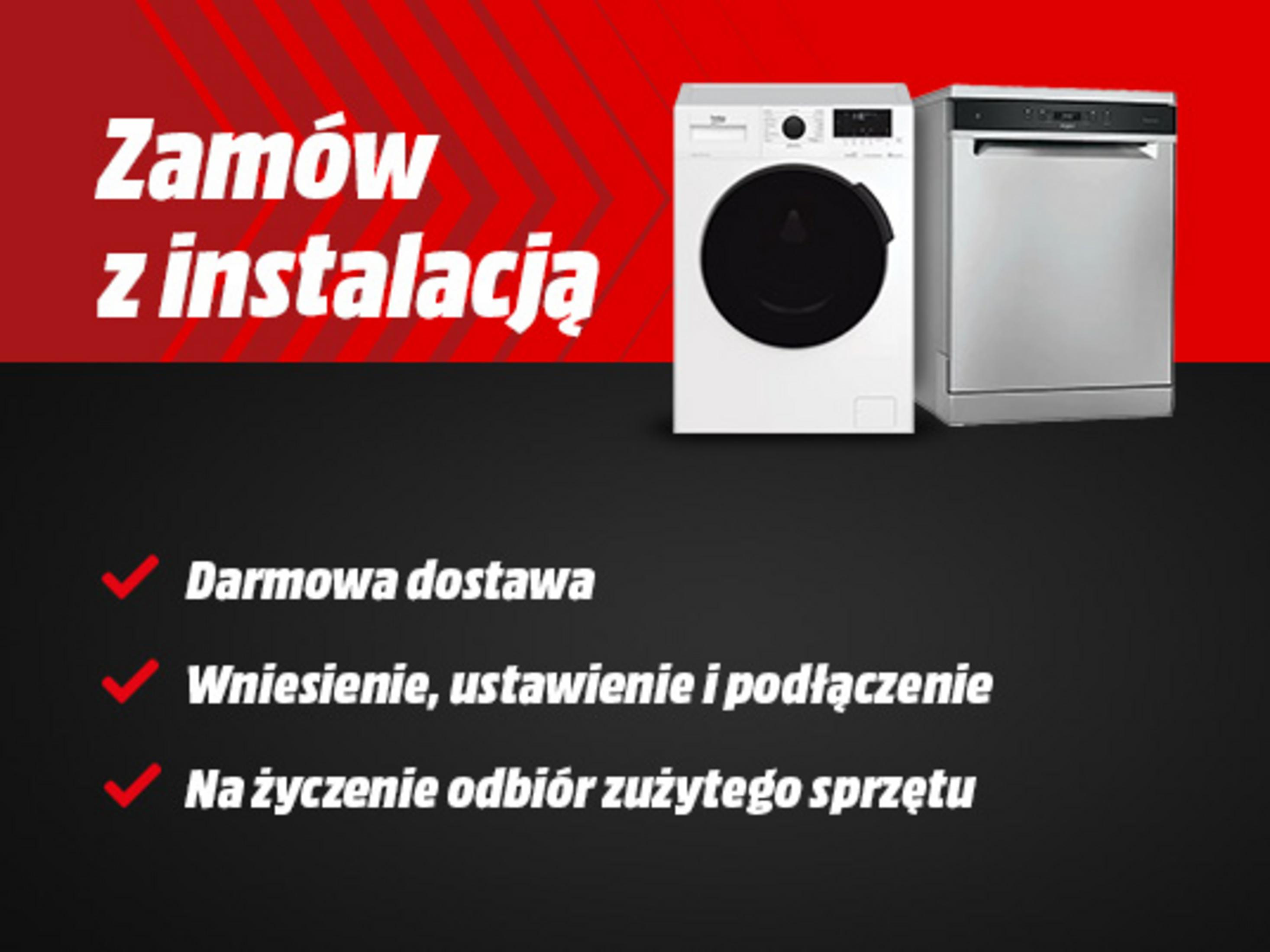 Pralka i zmywarka z ofertą instalacji.