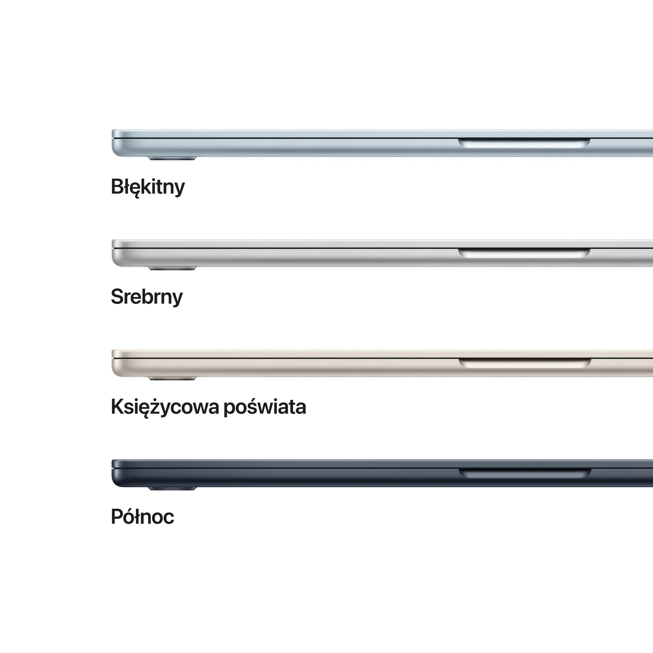 Vier Laptops im Profil: Blau, Silber, Gold und Dunkelblau.
