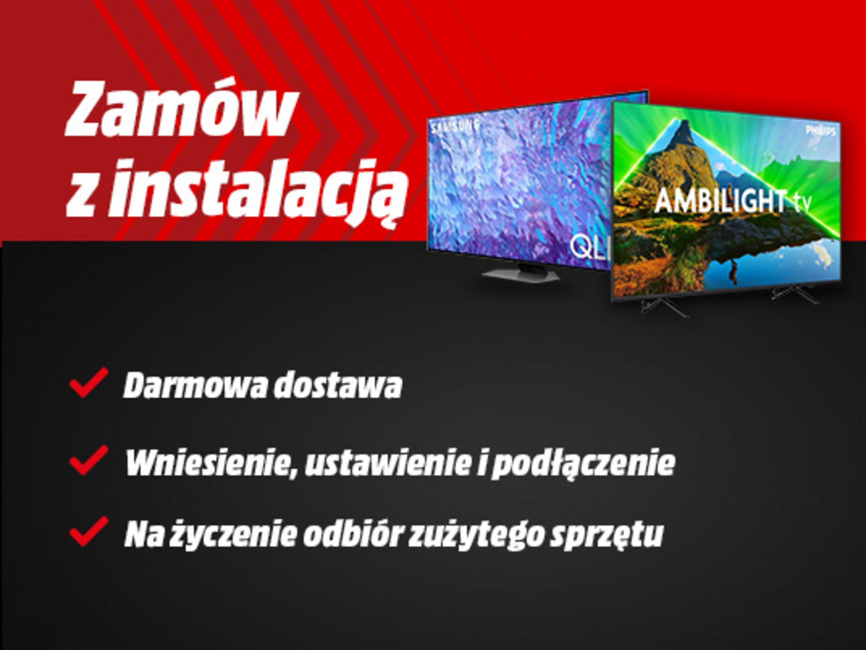 Zamów z instalacją. Darmowa dostawa, montaż i odbiór starego sprzętu.