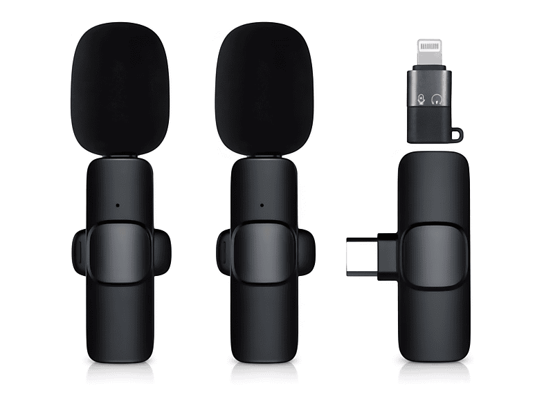 OOKURA Mini Lavalier Mikrofon Drahtloses Mikrofon Schwarz