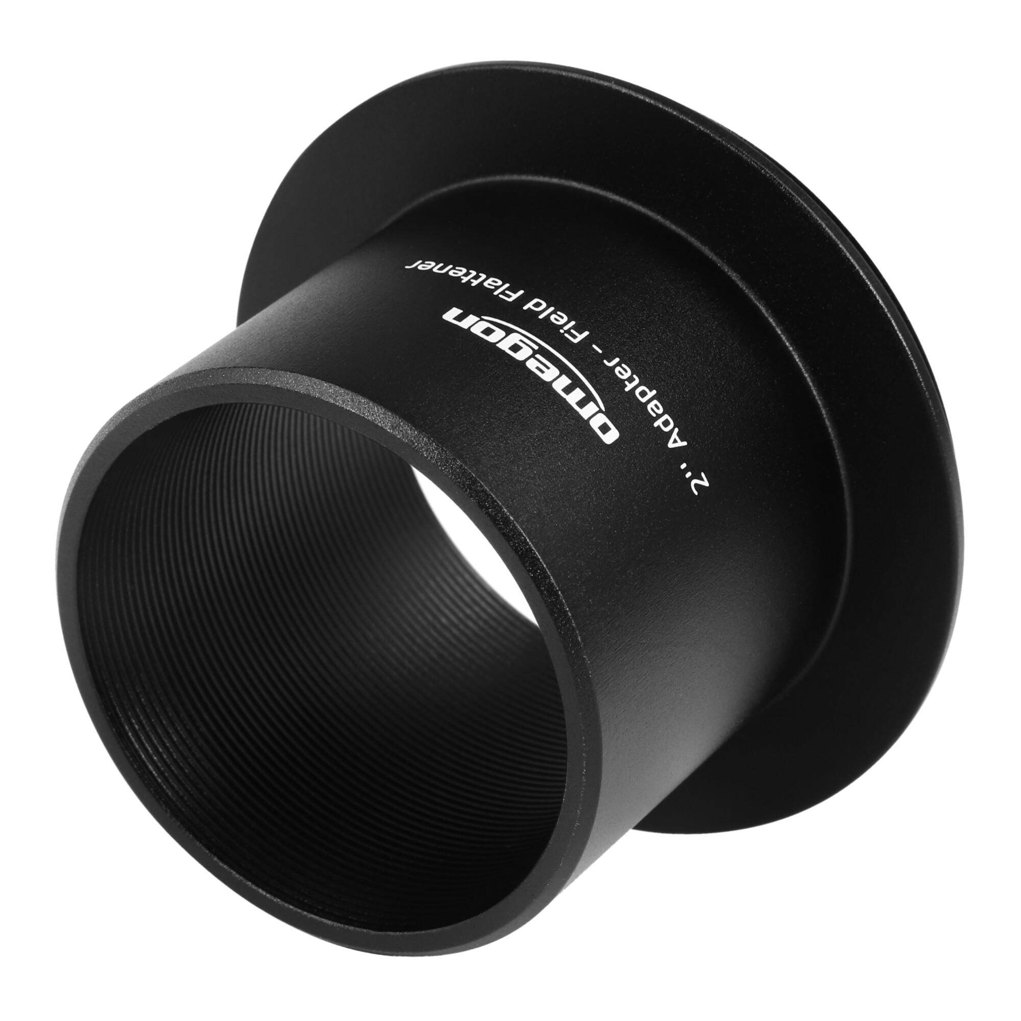 Schwarzer Omegon 2" Adapter - Field Flattener mit Innengewinde.