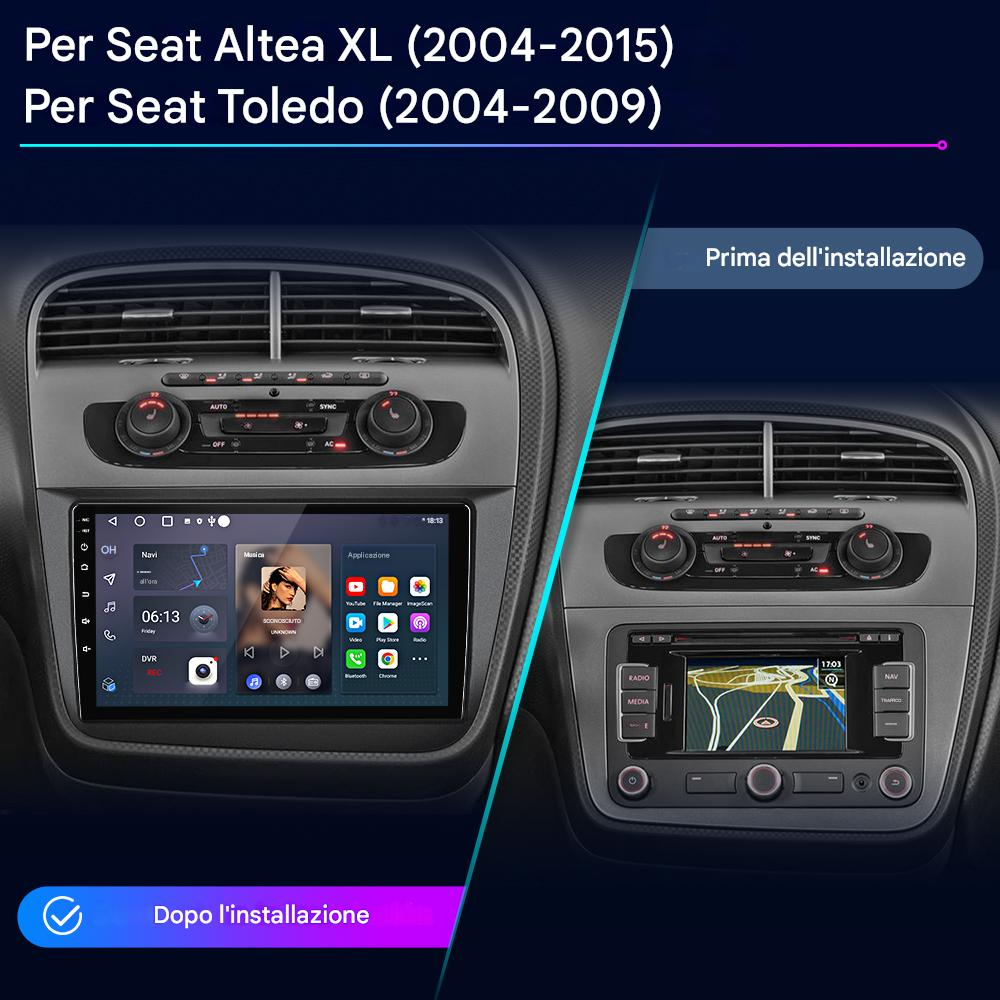 Confronto cruscotto auto: prima e dopo installazione sistema infotainment.