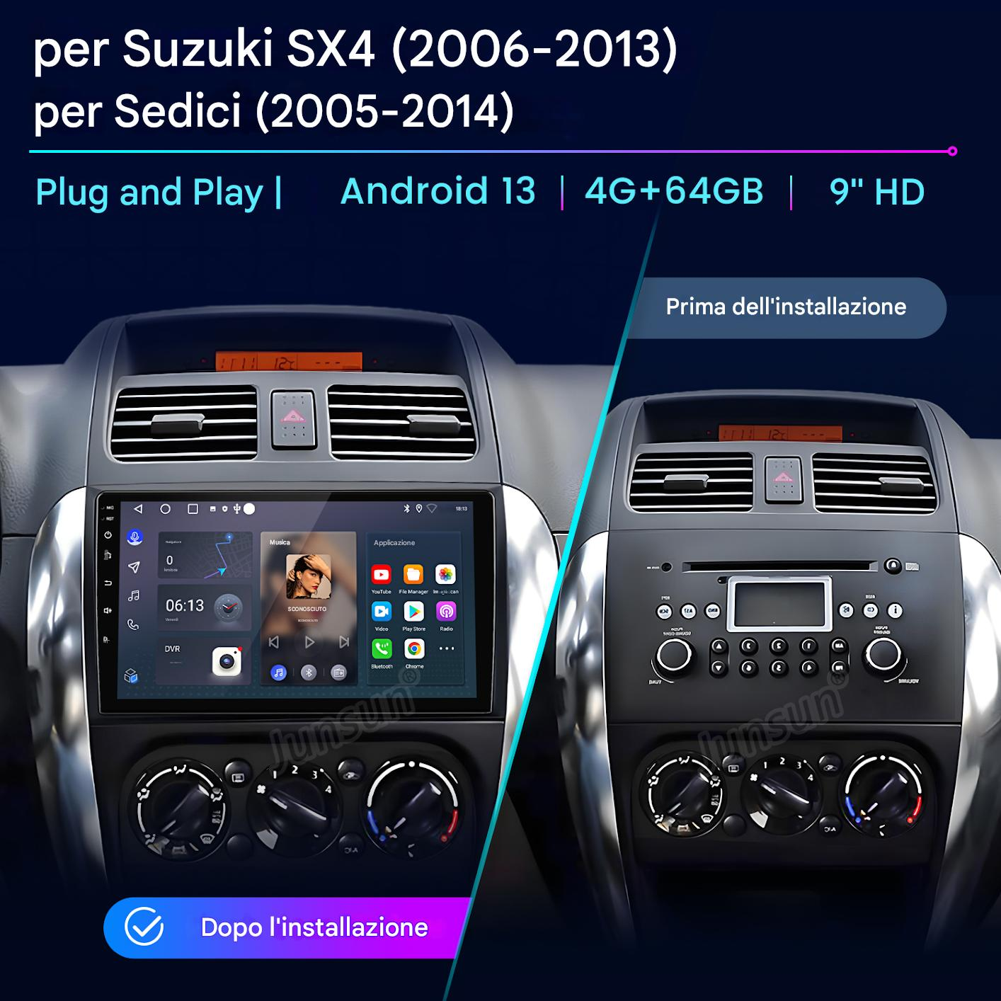 Confronto sistema infotainment auto prima e dopo installazione.