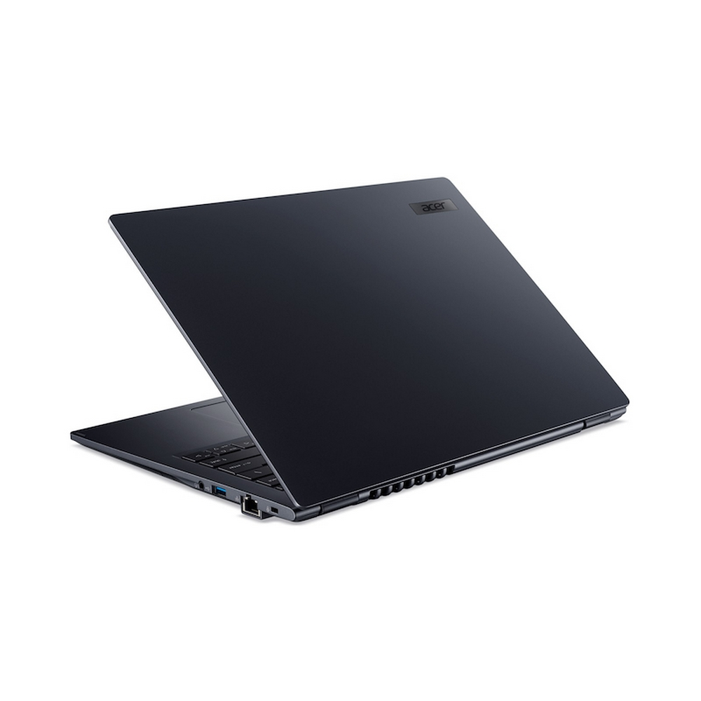 Un laptop Acer blu scuro chiuso su sfondo bianco.