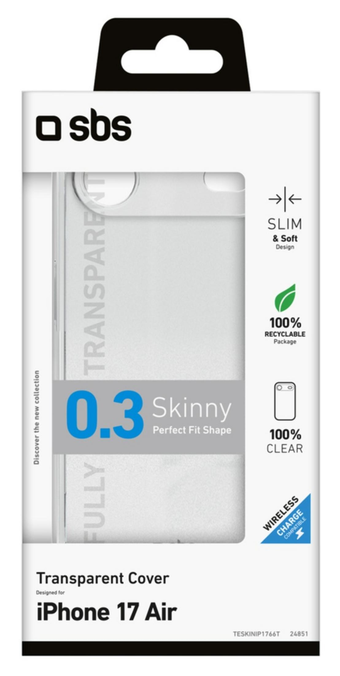 Przezroczyste etui Sbs do iPhone 17 Air, 0.3mm slim, 100% przezroczyste, nadające się do recyklingu.