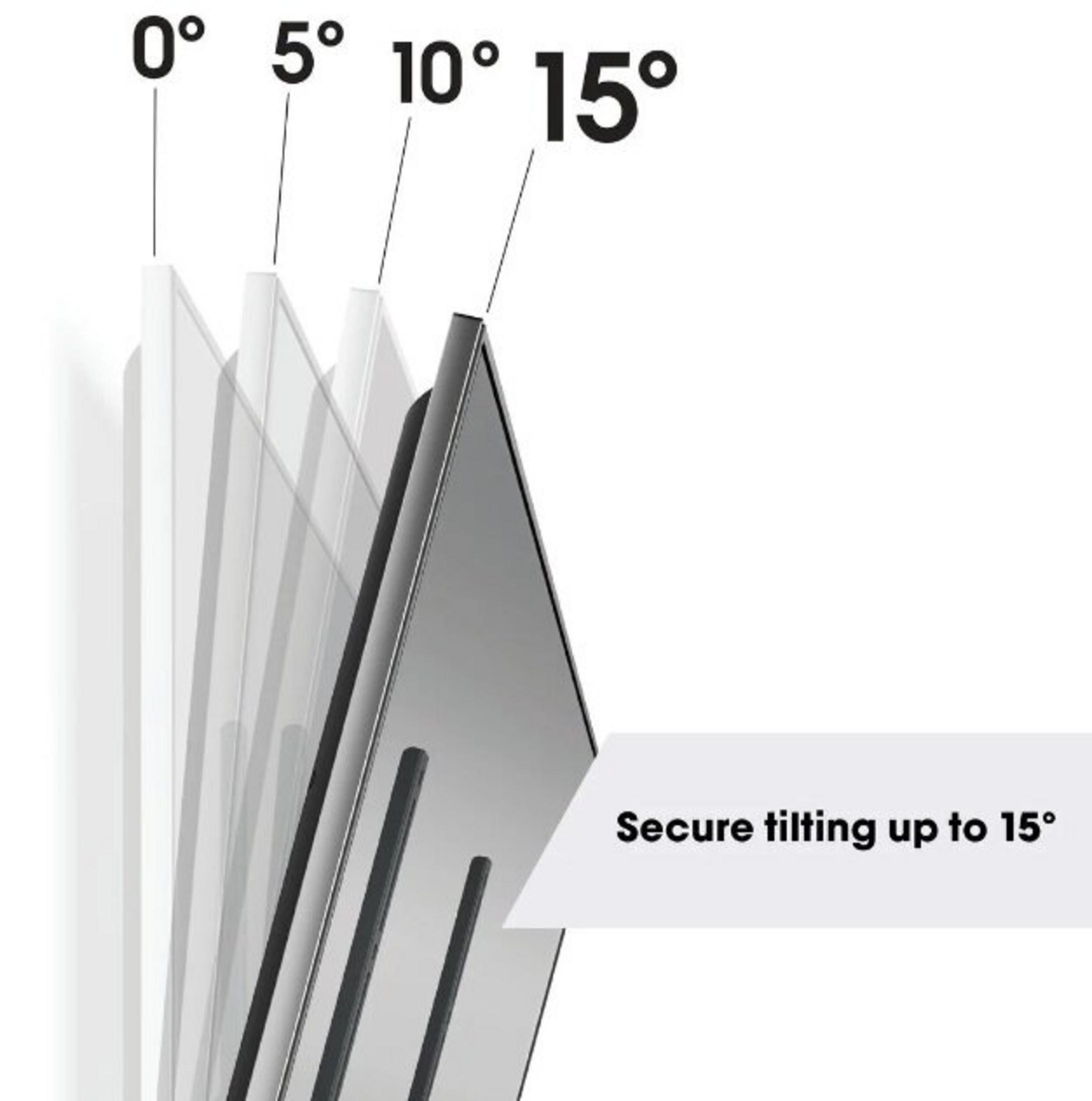 El diagrama muestra grados 0, 5, 10, 15, con un objeto inclinable.