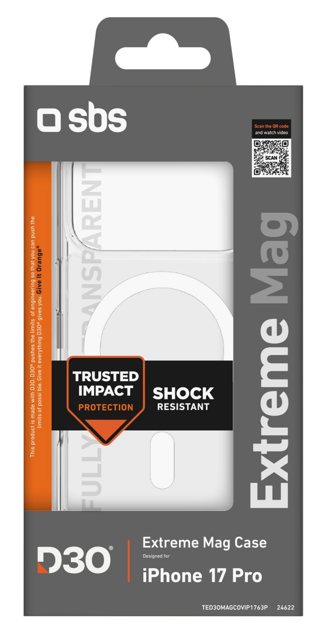 Etui SBS Extreme Mag do iPhone 17 Pro z ochroną D30.